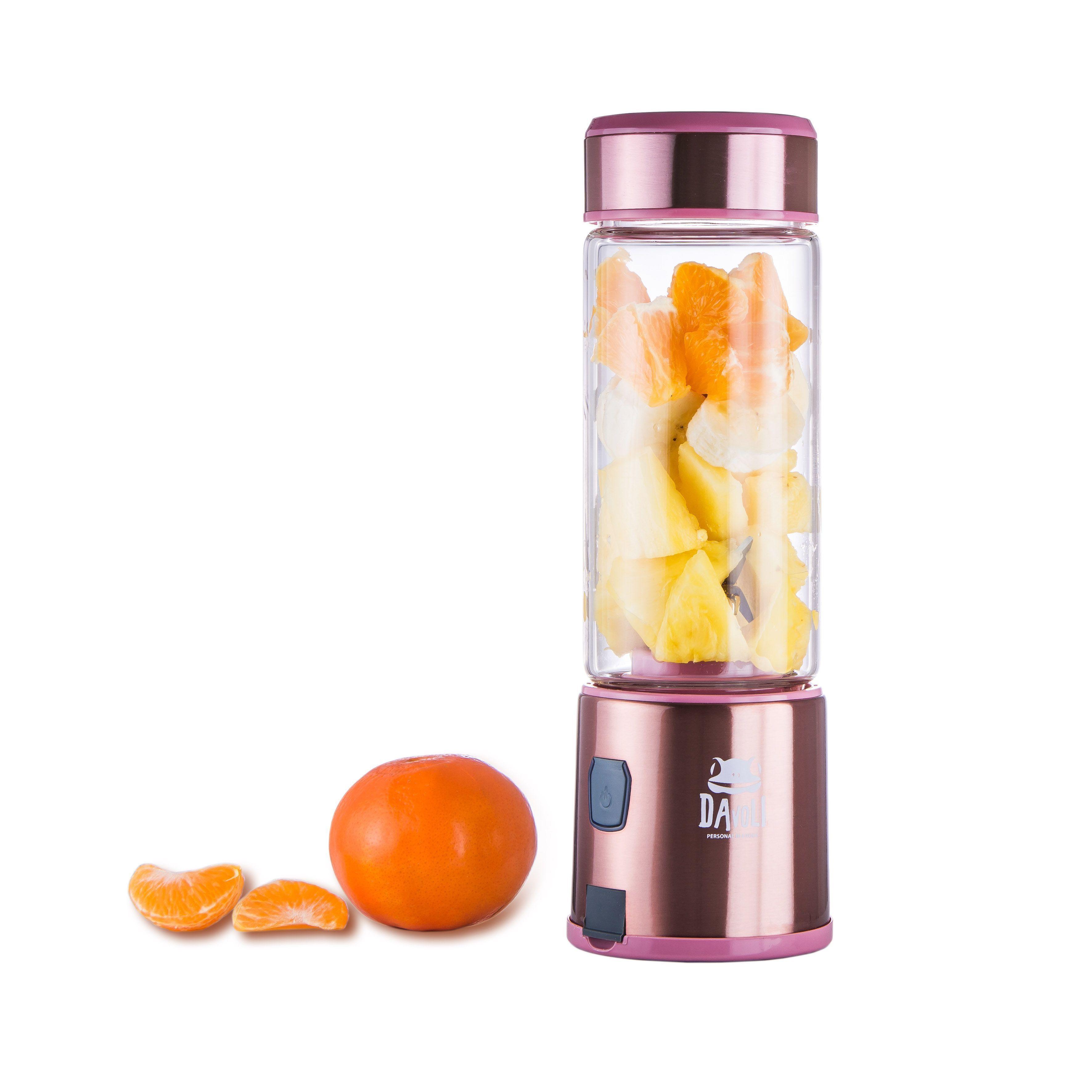 Licuadora Personal Portátil Davoli S-Pow Vaso de Vidrio Rosada-5