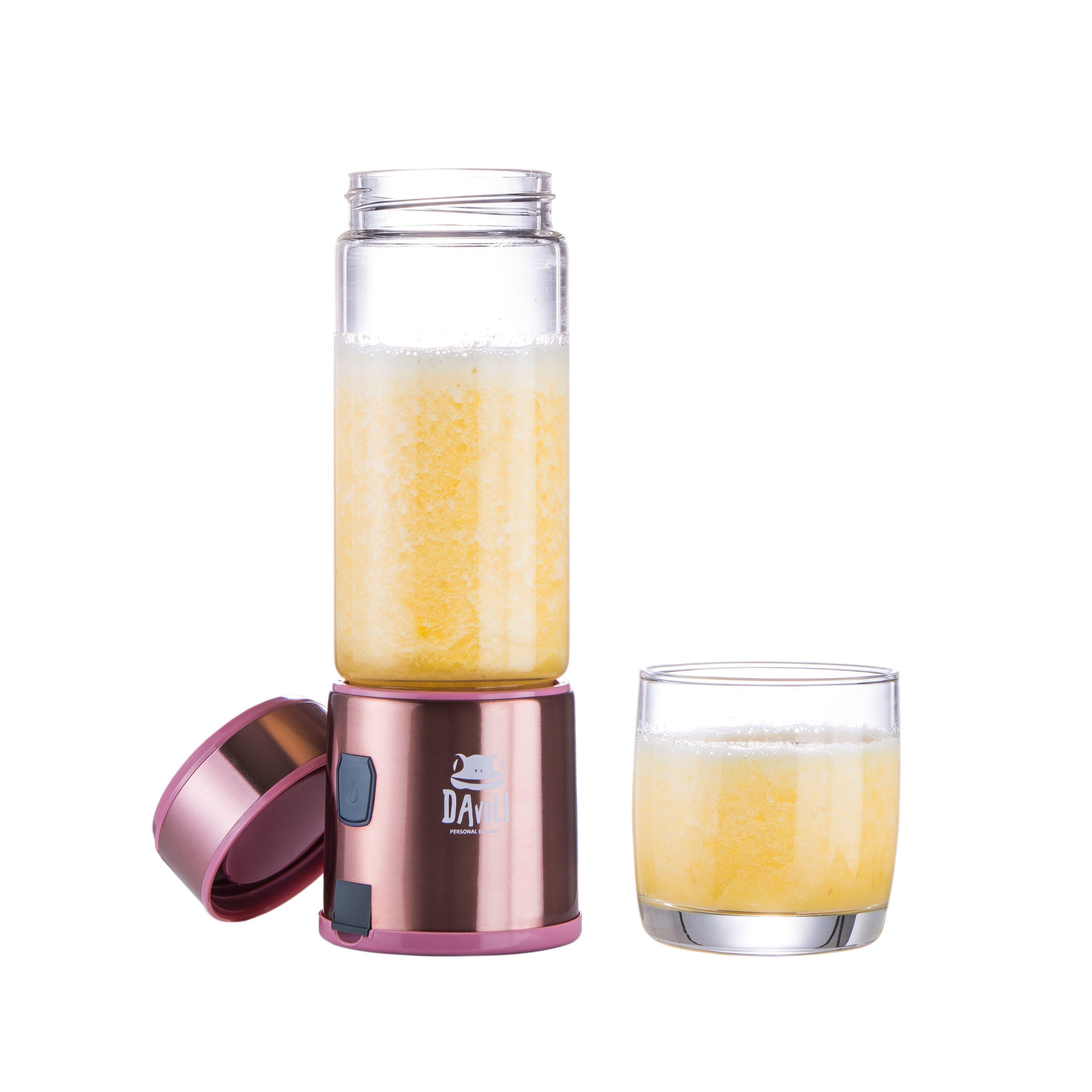 Licuadora Personal Portátil Davoli S-Pow Vaso de Vidrio Rosada-6