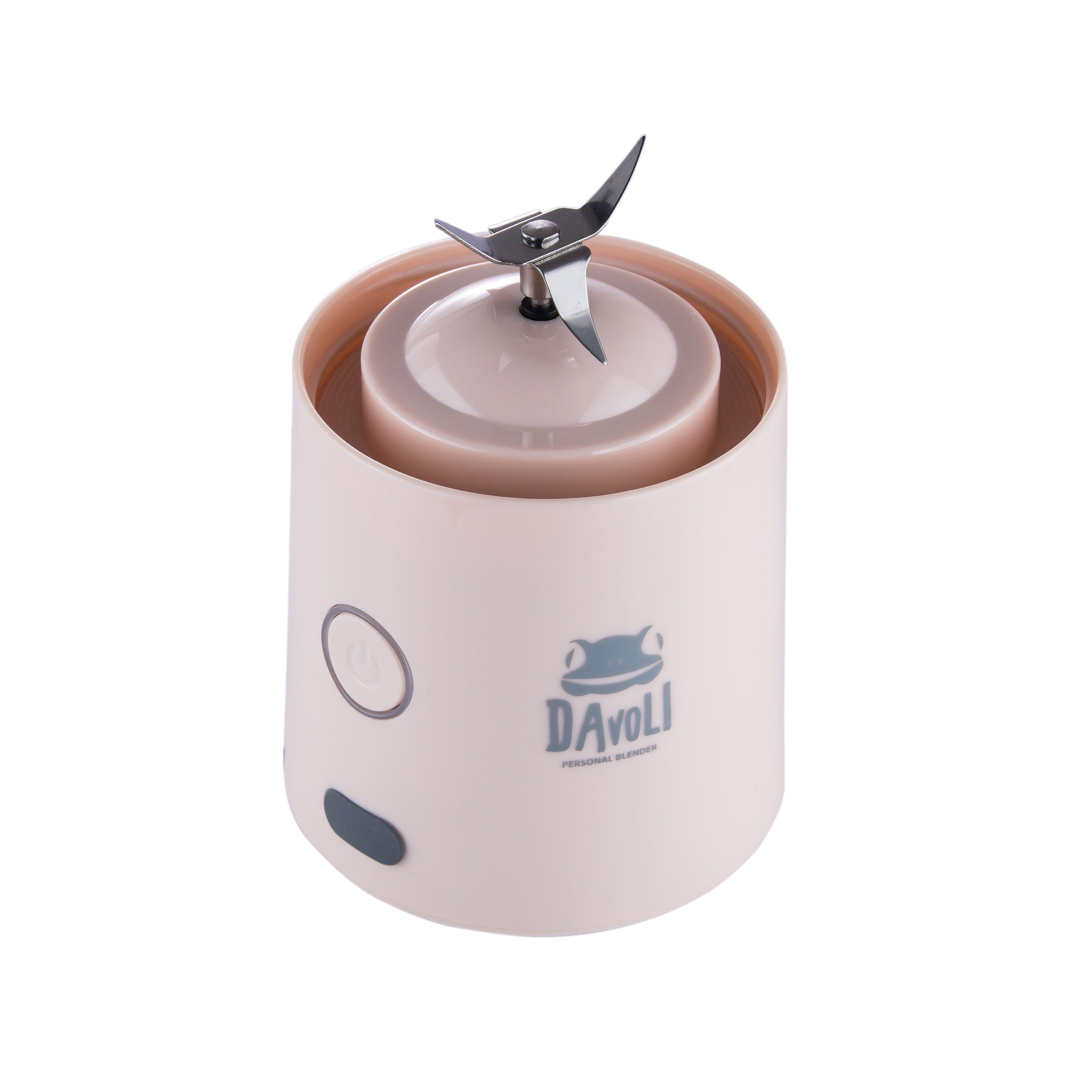 Licuadora Personal Portátil Davoli Vaso de Tritán Rosada -3