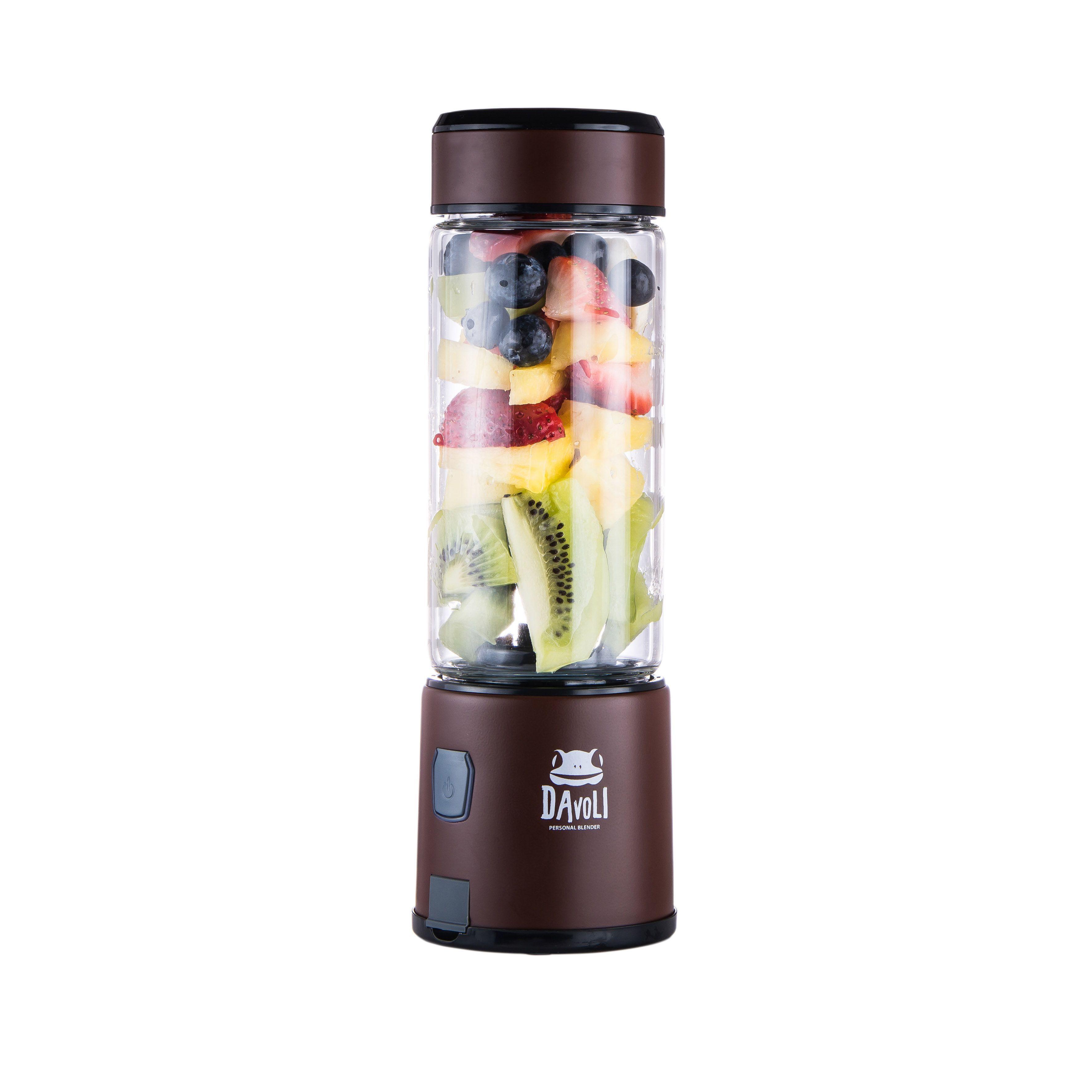 Licuadora Personal Portátil Davoli S-Pow Vaso de Vidrio Cáfe -3