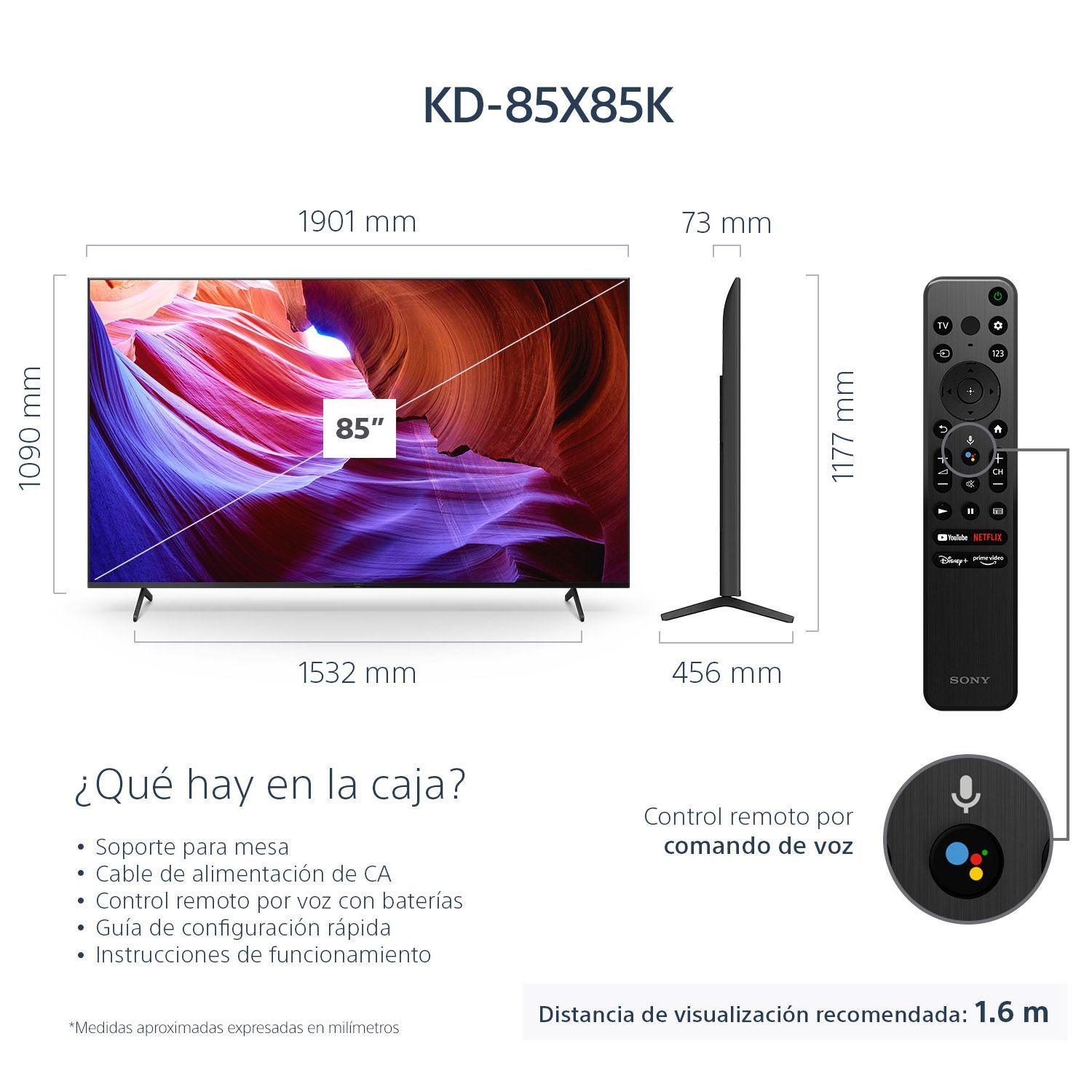 LED Smart TV 85' 4K Ultra HD Google TV KD-85X85K-2
