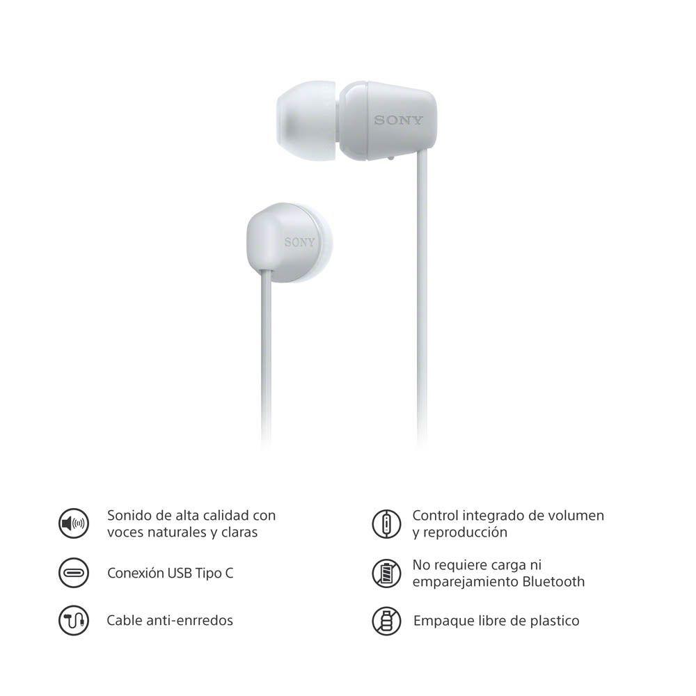 Audífonos internos USB-C con cable Blanco Sony-3