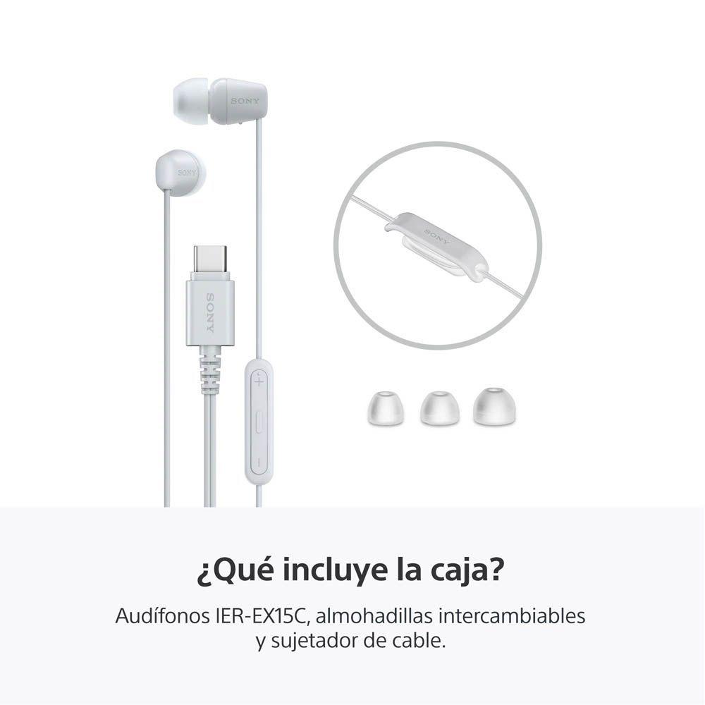 Audífonos internos USB-C con cable Blanco Sony-7