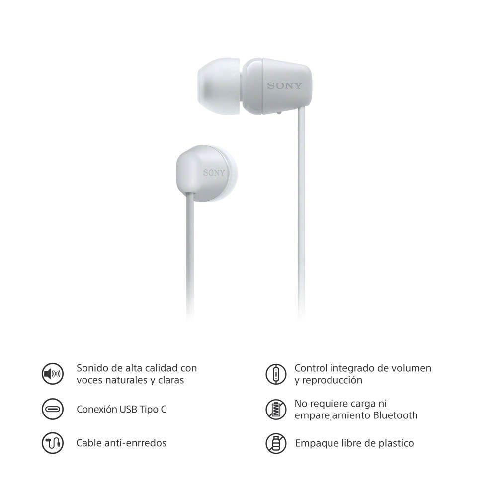 Audífonos internos USB-C con cable Blanco Sony-3