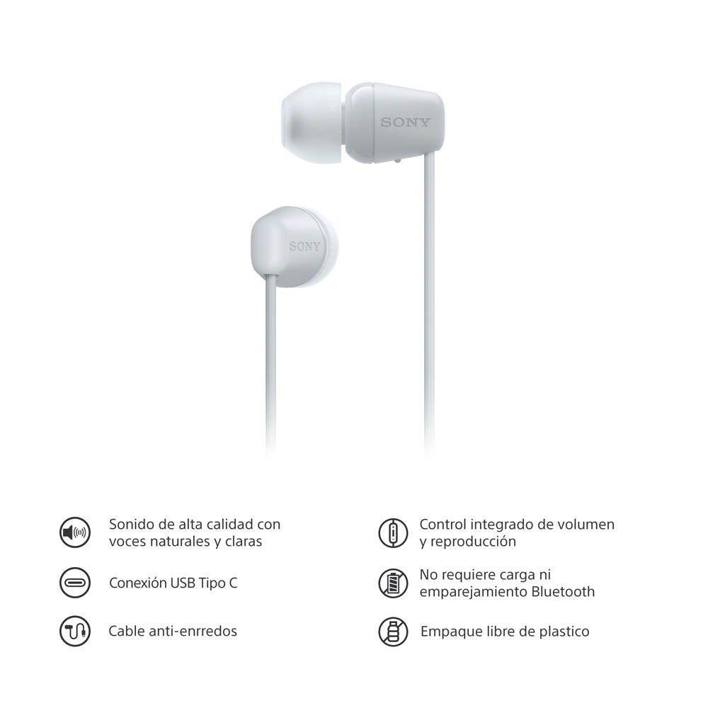 Audífonos internos USB-C con cable Blanco Sony-3