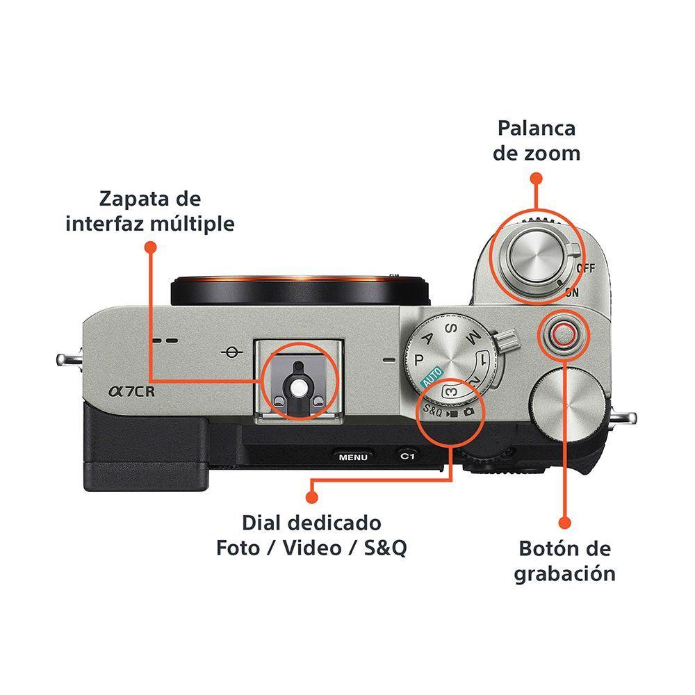 Cámara Profesional Compacta Full Frame Mirrorless ILCE-7CR Plateada-2