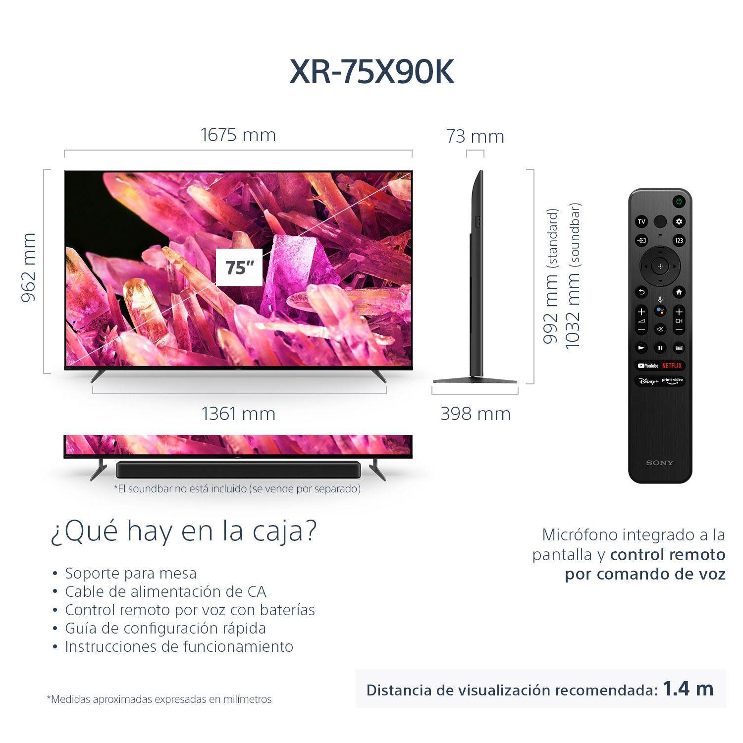 LED Smart TV 75' 4K Ultra HD Google TV KD-75X90K-2