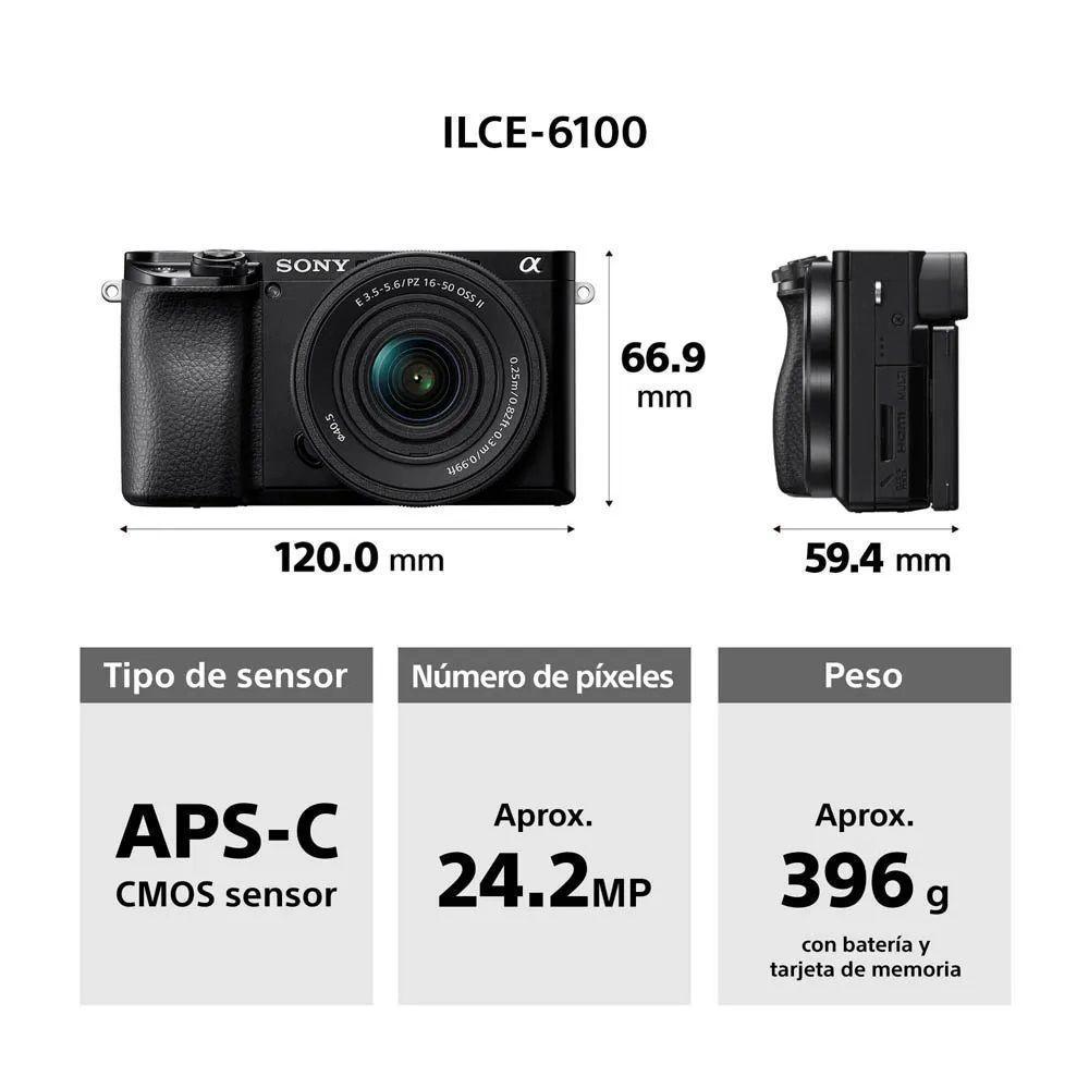 Cámara Digital Mirrorless APS-C A6100 + Lente 16-50-3