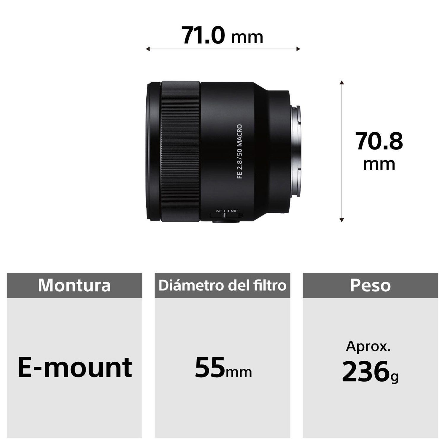 Lente Montura tipo E con formato Full Frame SEL50M28-2