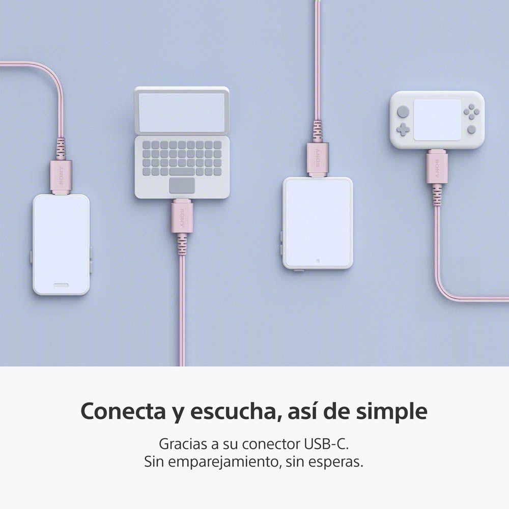 Audífonos internos USB-C con cable Rosado Sony-3