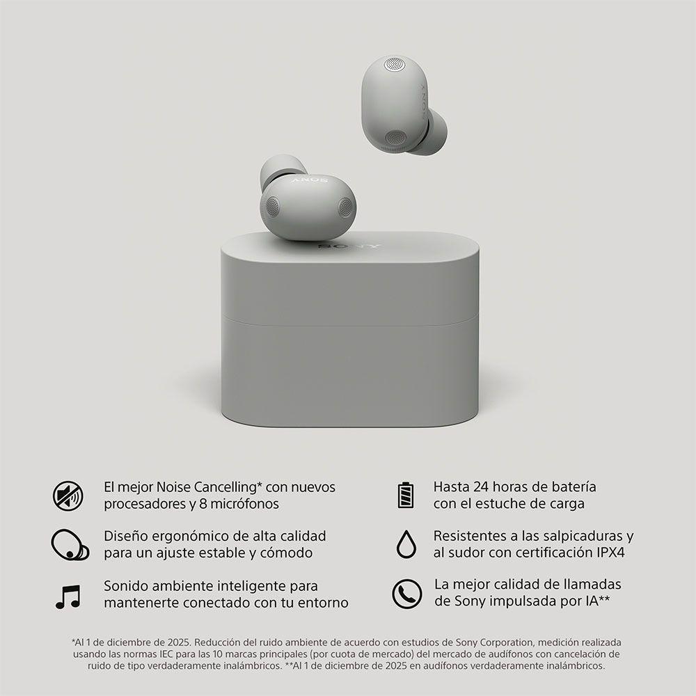 Aud fonos inal mbricos noise cancelling Sony WF 1000XM6 Gris-1
