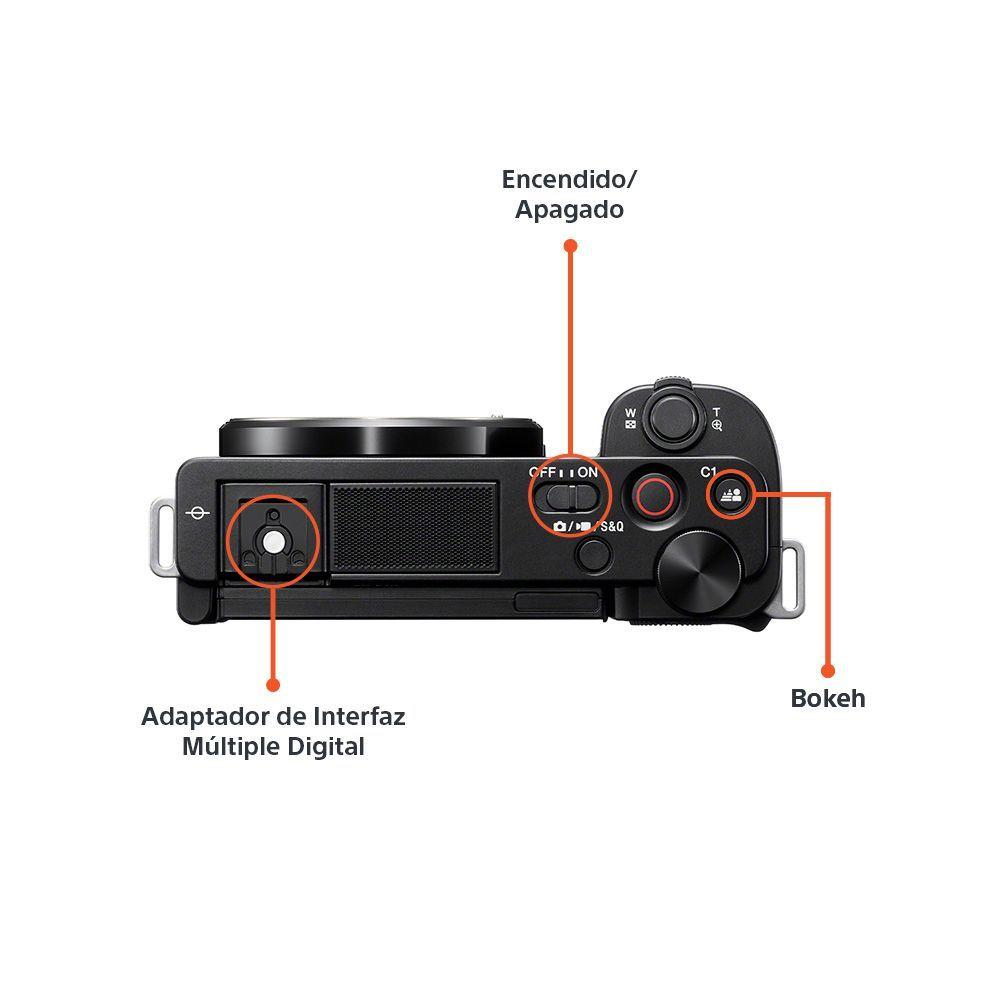 Cámara Vlogger con lente intercambiable Sony ZV-E10K-3