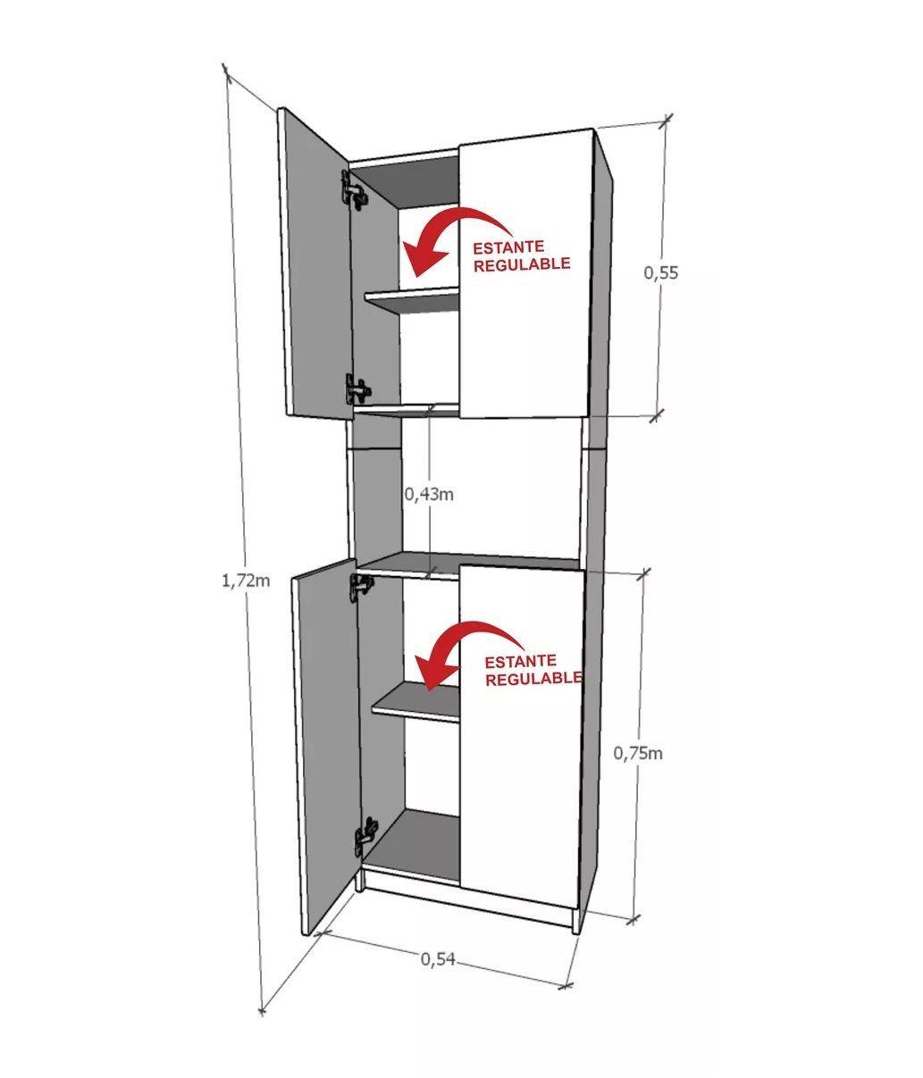Despensa Multiuso Aseo Organizador 4 Puertas Y Repisa-3