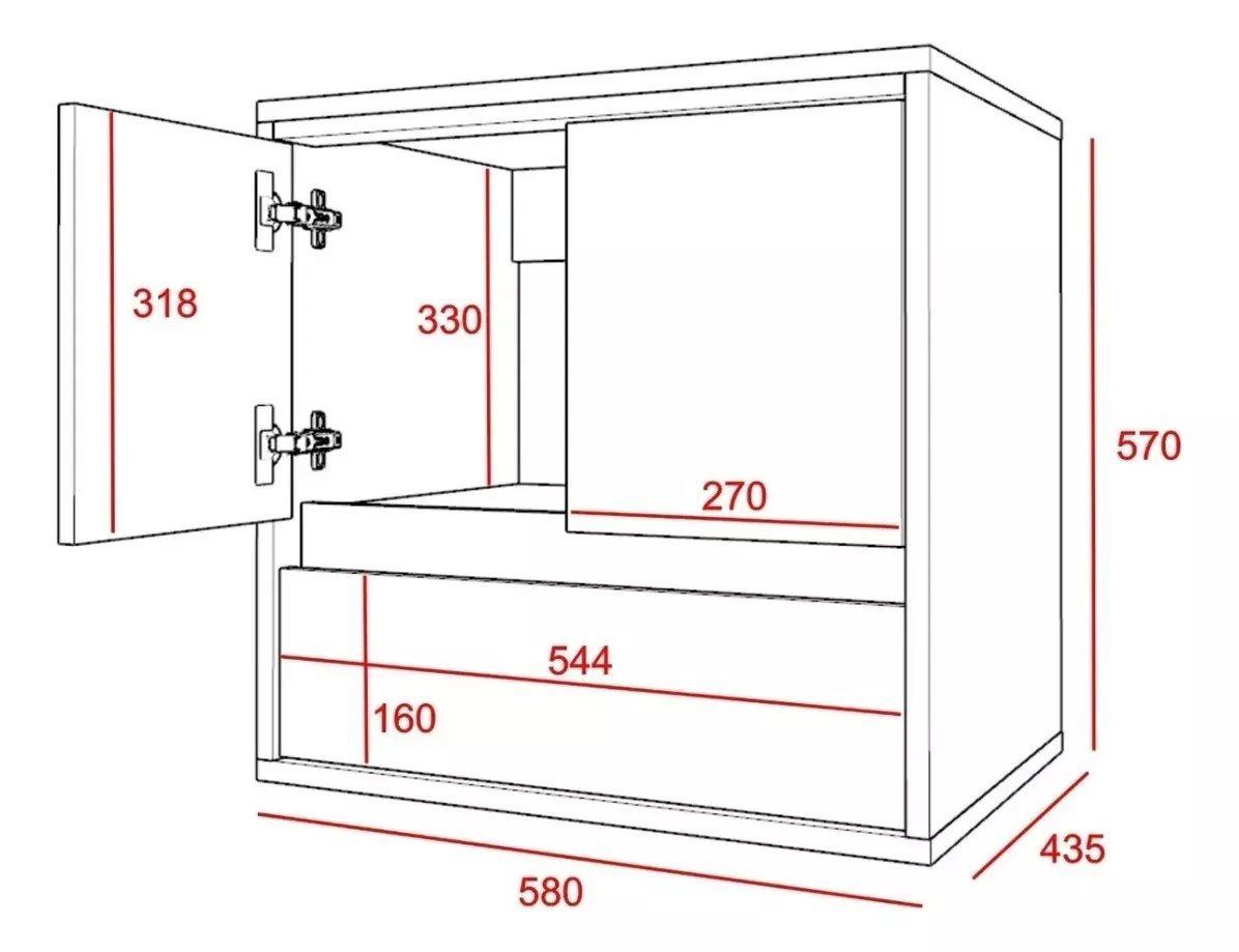 Vanitorio Colgante Baño Flotante Mueble Para Bacha De Apoyo-2