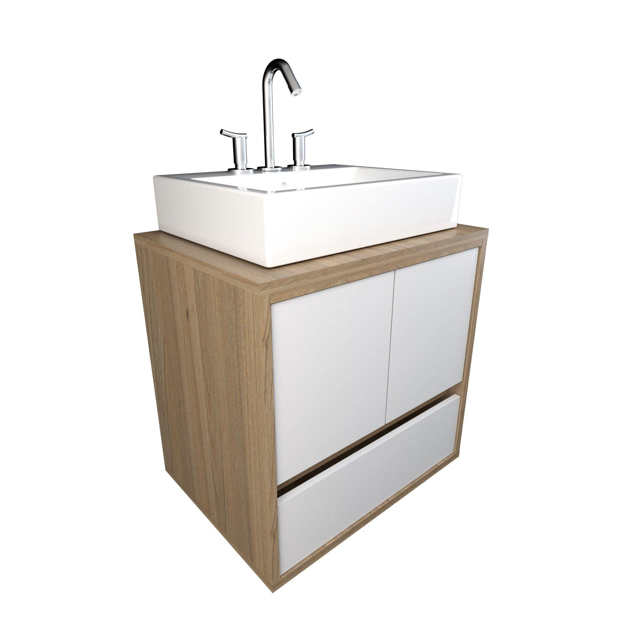 Vanitorio Colgante Baño Flotante Mueble Para Bacha De Apoyo-3