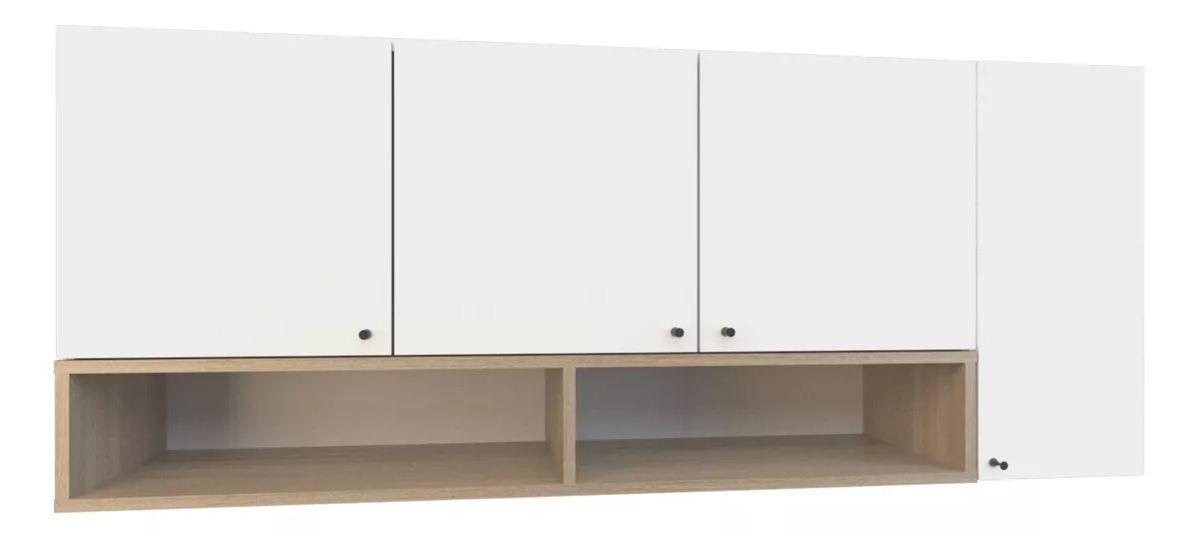 Mueble Aereo Cocina Mural Gabinete 4 Puertas Estantes 1.40m-3