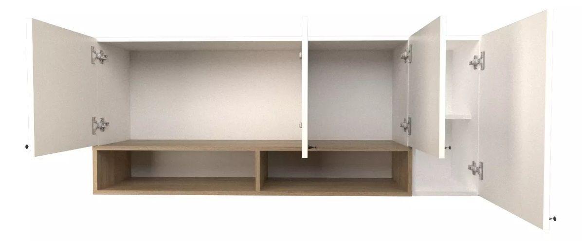 Mueble Aereo Cocina Mural Gabinete 4 Puertas Estantes 1.40m-4