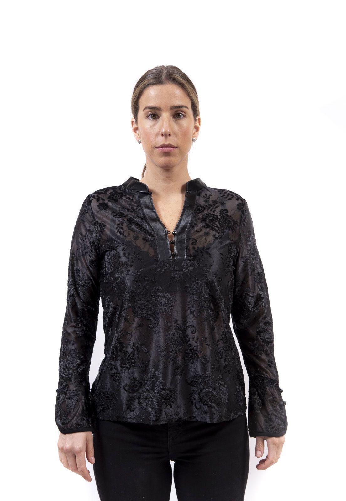 Polera Calabaza Negro Alexandra Cid-0