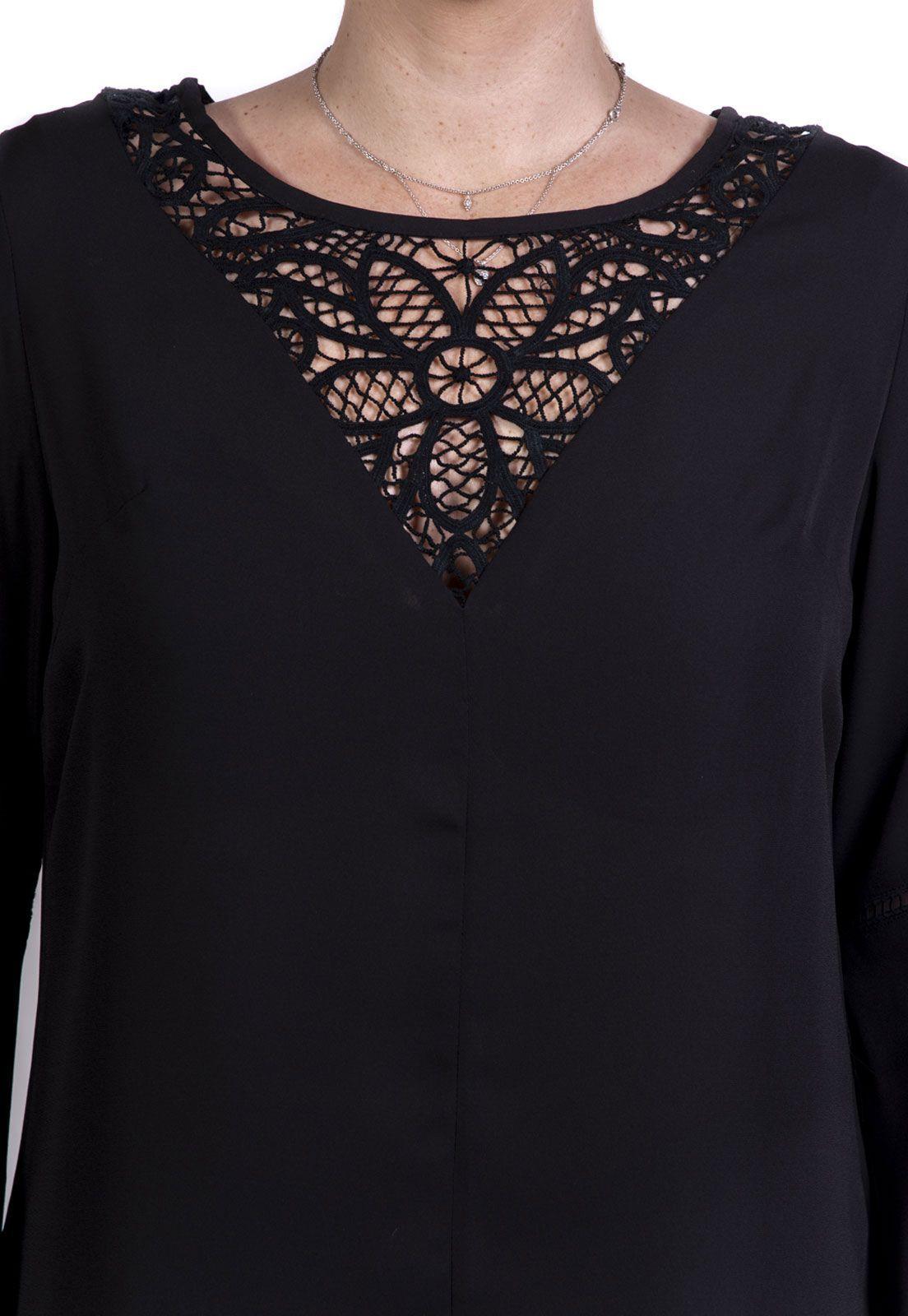 Blusa Escote V Tejido Negro Alexandra Cid-2