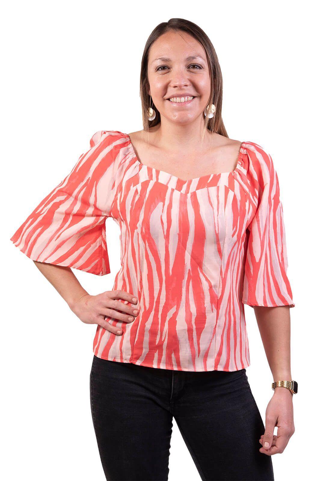 Blusa Cebra Rojo Alexandra Cid-0