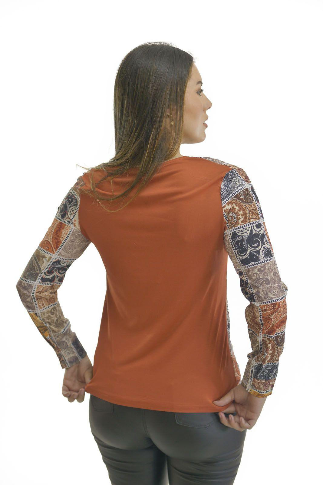 Polera Chifon Est. Terracota Alexandra Cid-2
