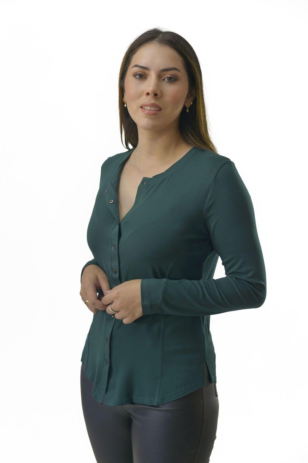 Polera Broches Verde Alexandra Cid-0