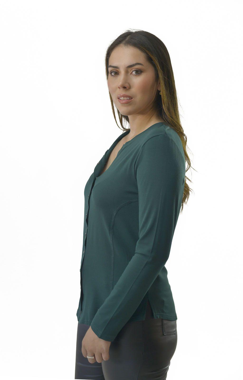 Polera Broches Verde Alexandra Cid-1