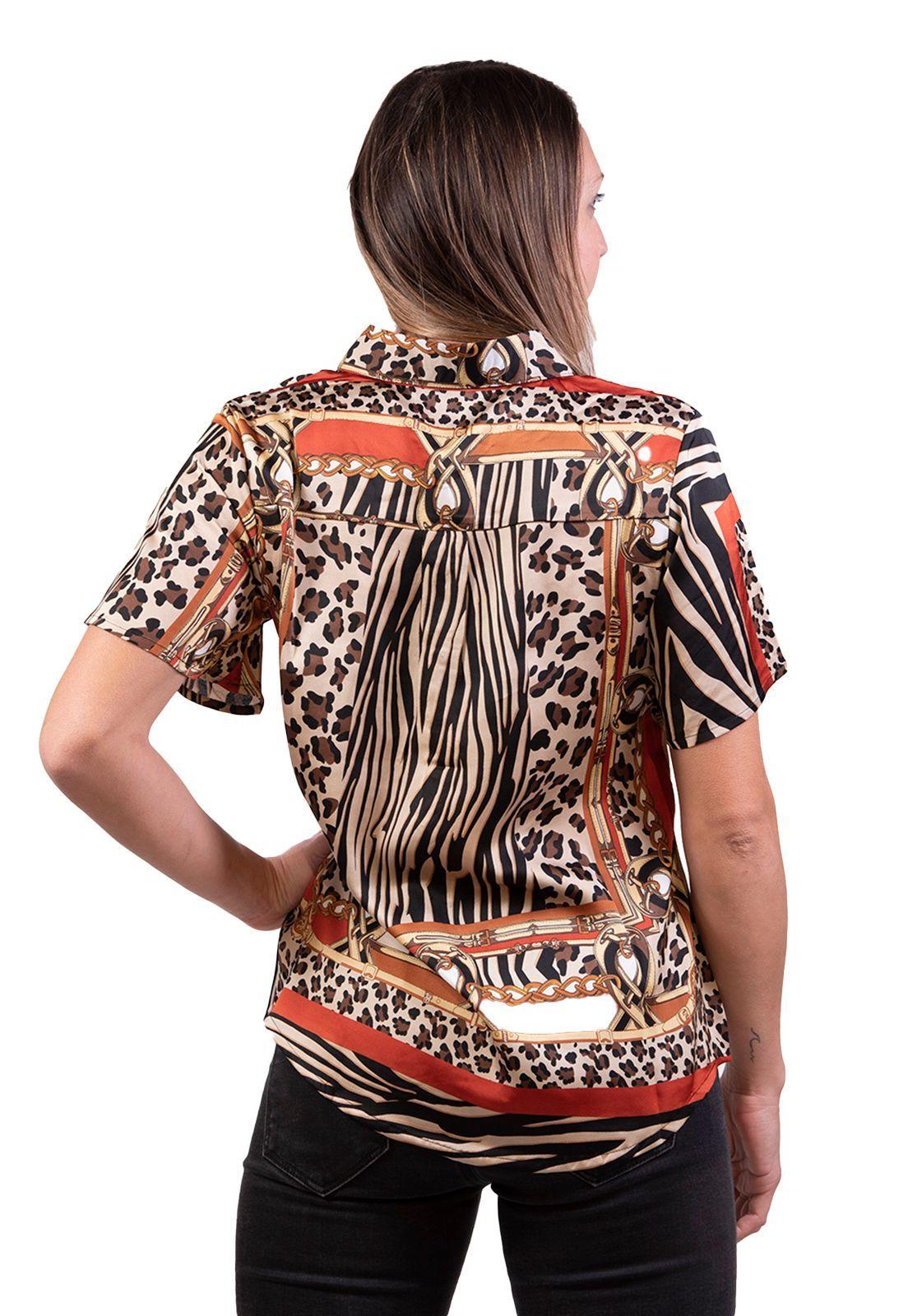 Blusa Animal Cadenas Naranjo Alexandra Cid-2
