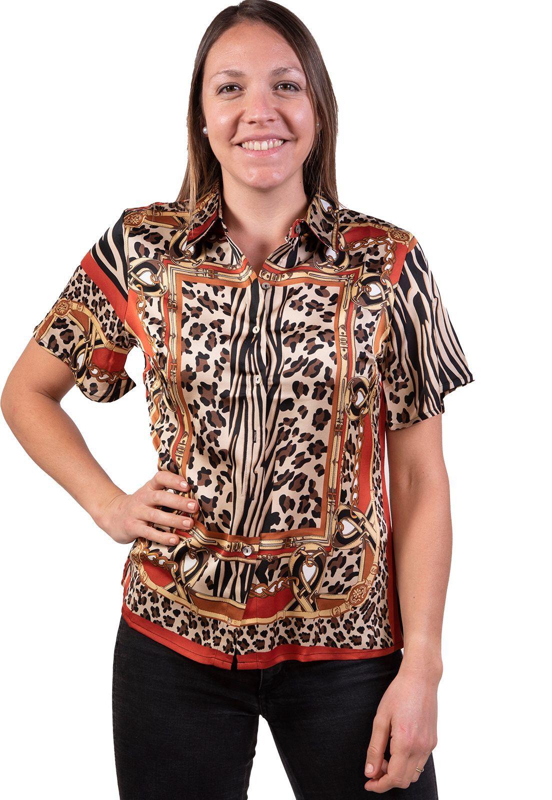 Blusa Animal Cadenas Naranjo Alexandra Cid-0