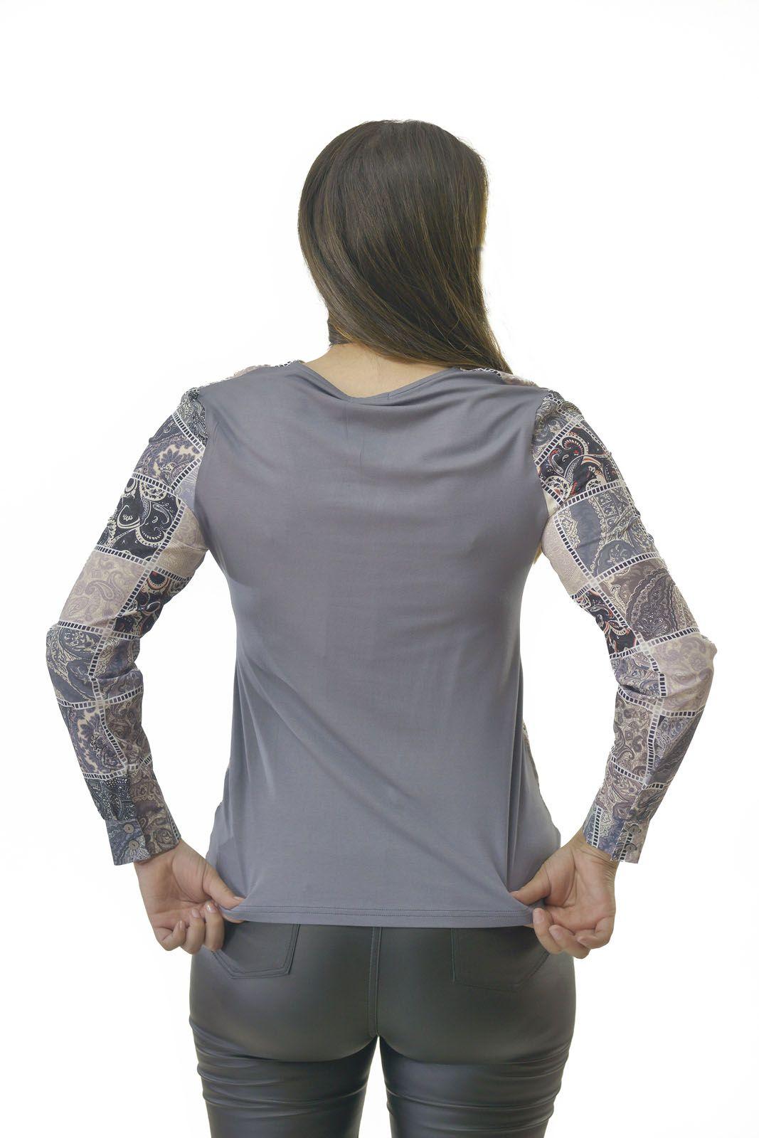 Polera Chifon Est. Gris Alexandra Cid-2