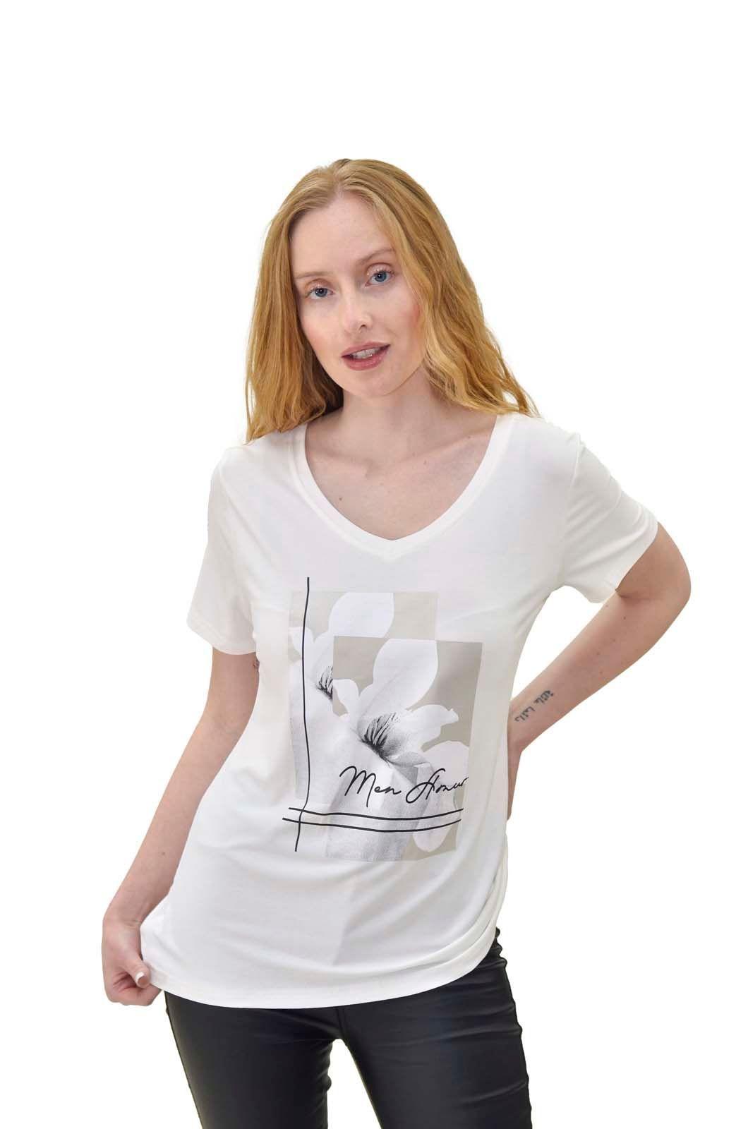 Polera estampada flor crudo Alexandra Cid-2