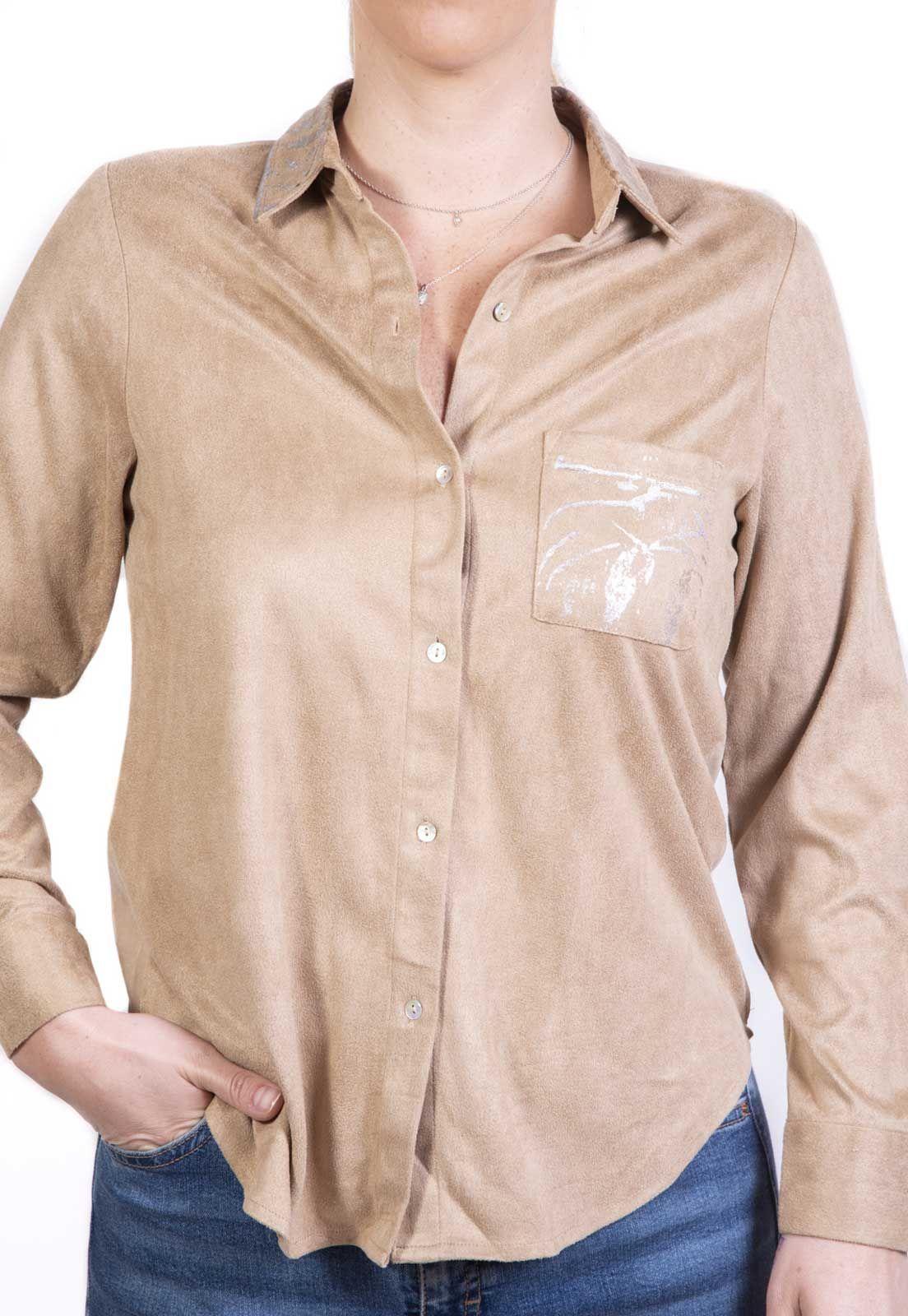 Blusa Suede Khaki Alexandra Cid-1