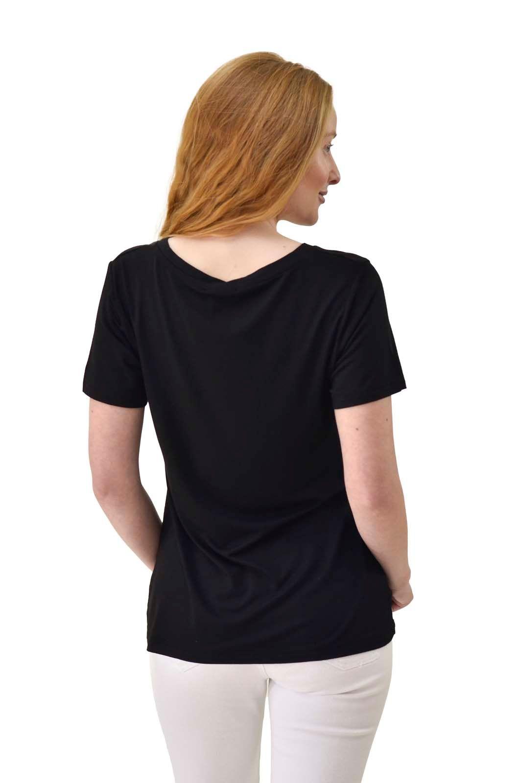 Polera estampada flor negro Alexandra Cid-2