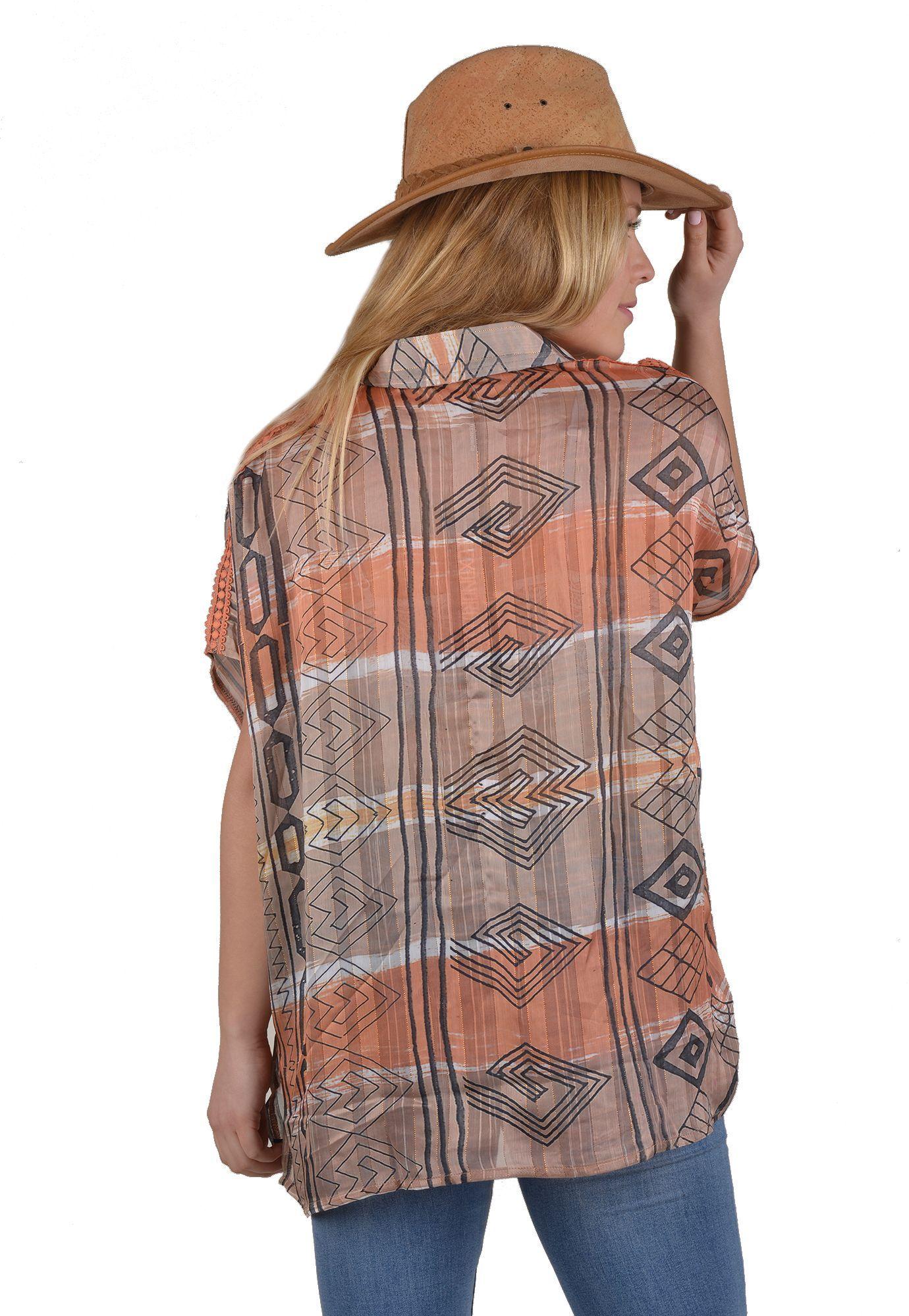 Blusa Lurex Etnica terracota Alexandra Cid-2