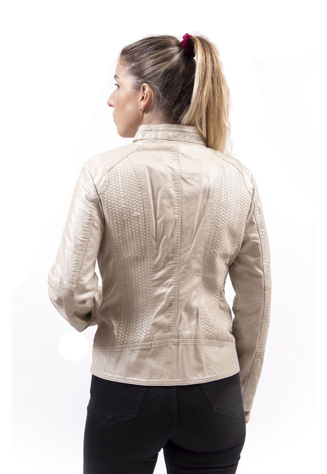Chaqueta Ecocuero spinapez style Beige Alexandra Cid-2
