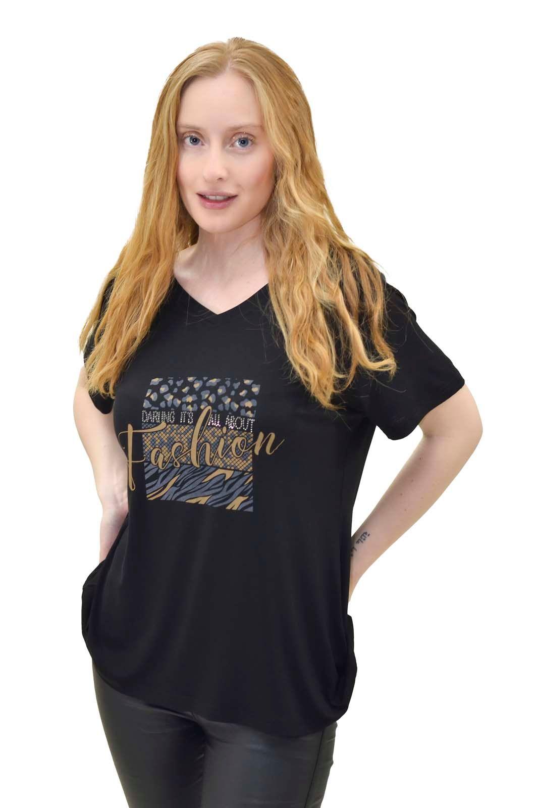 Polera fashion negro Alexandra Cid-0