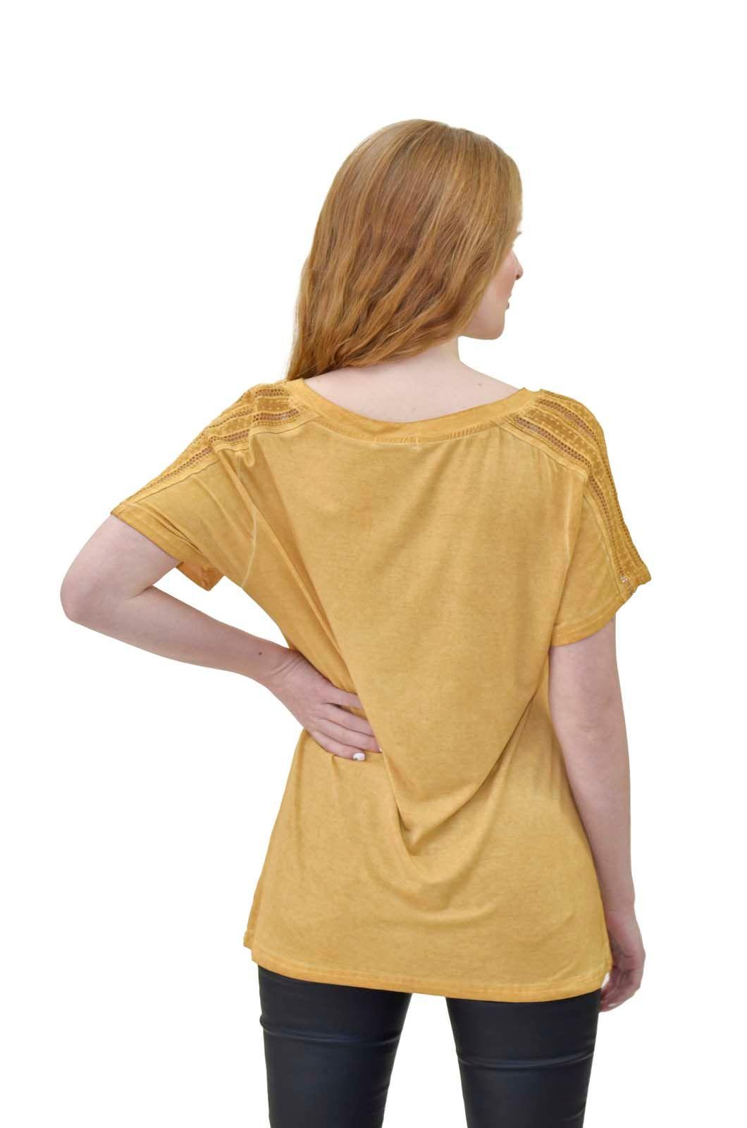 Polera manga macrame mostaza Alexandra Cid-2