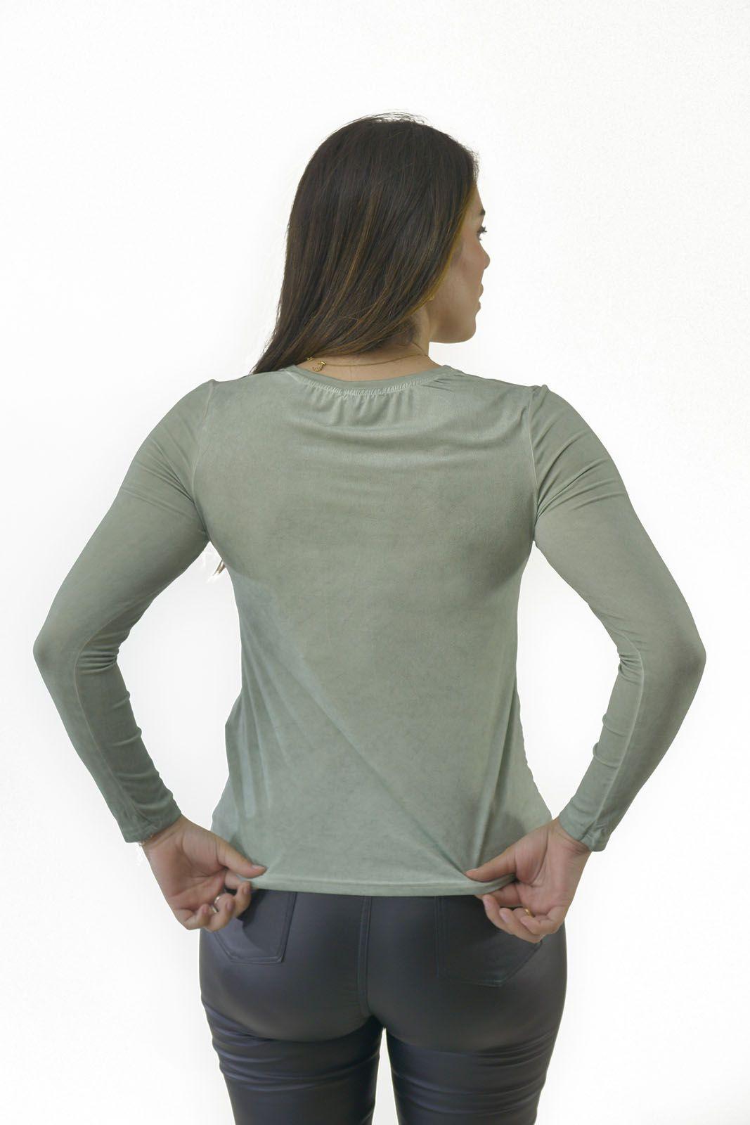 Polera Con Malla Olivo Alexandra Cid-2