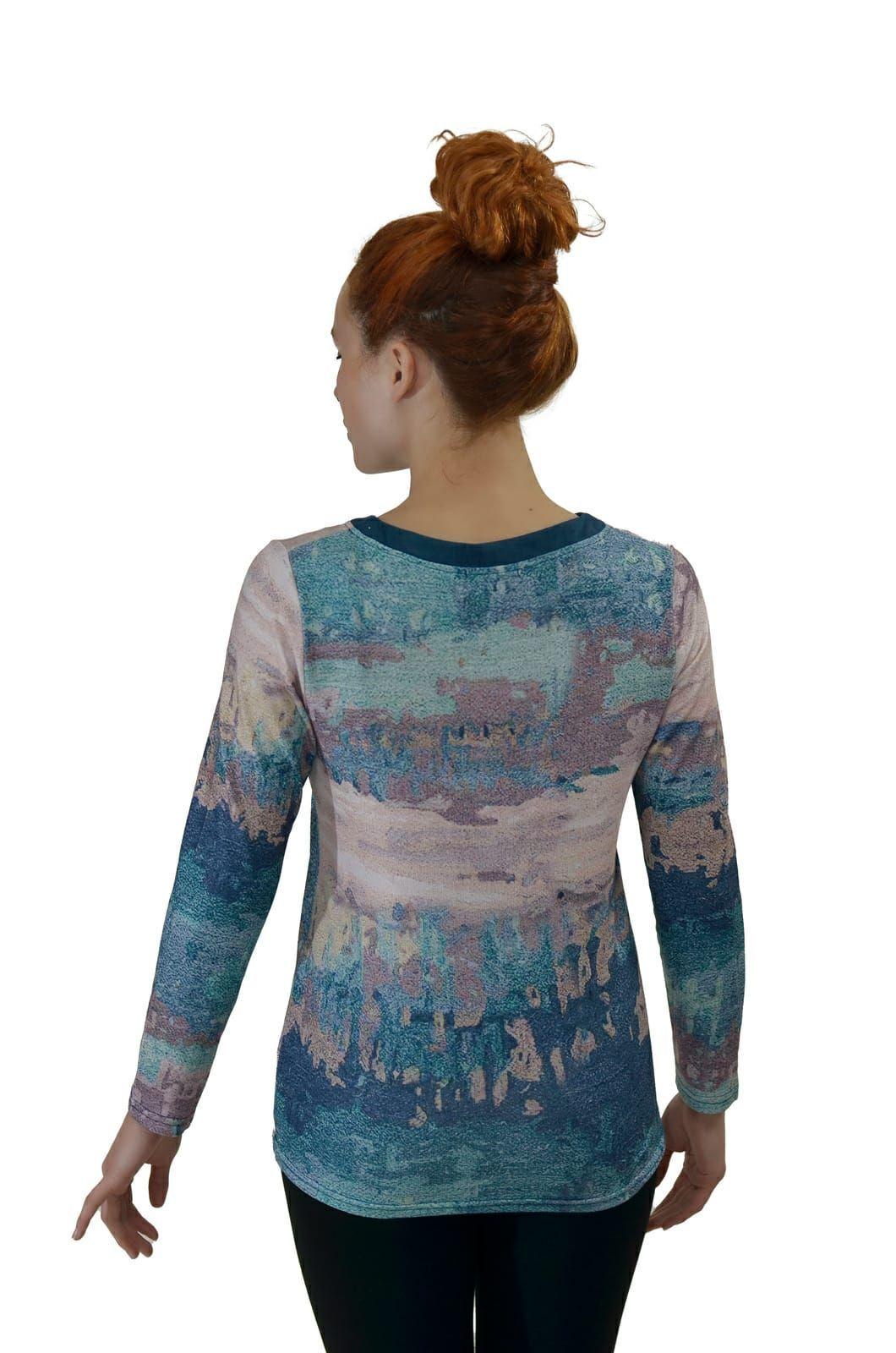 Polera cuello swed azul Alexandra Cid-2