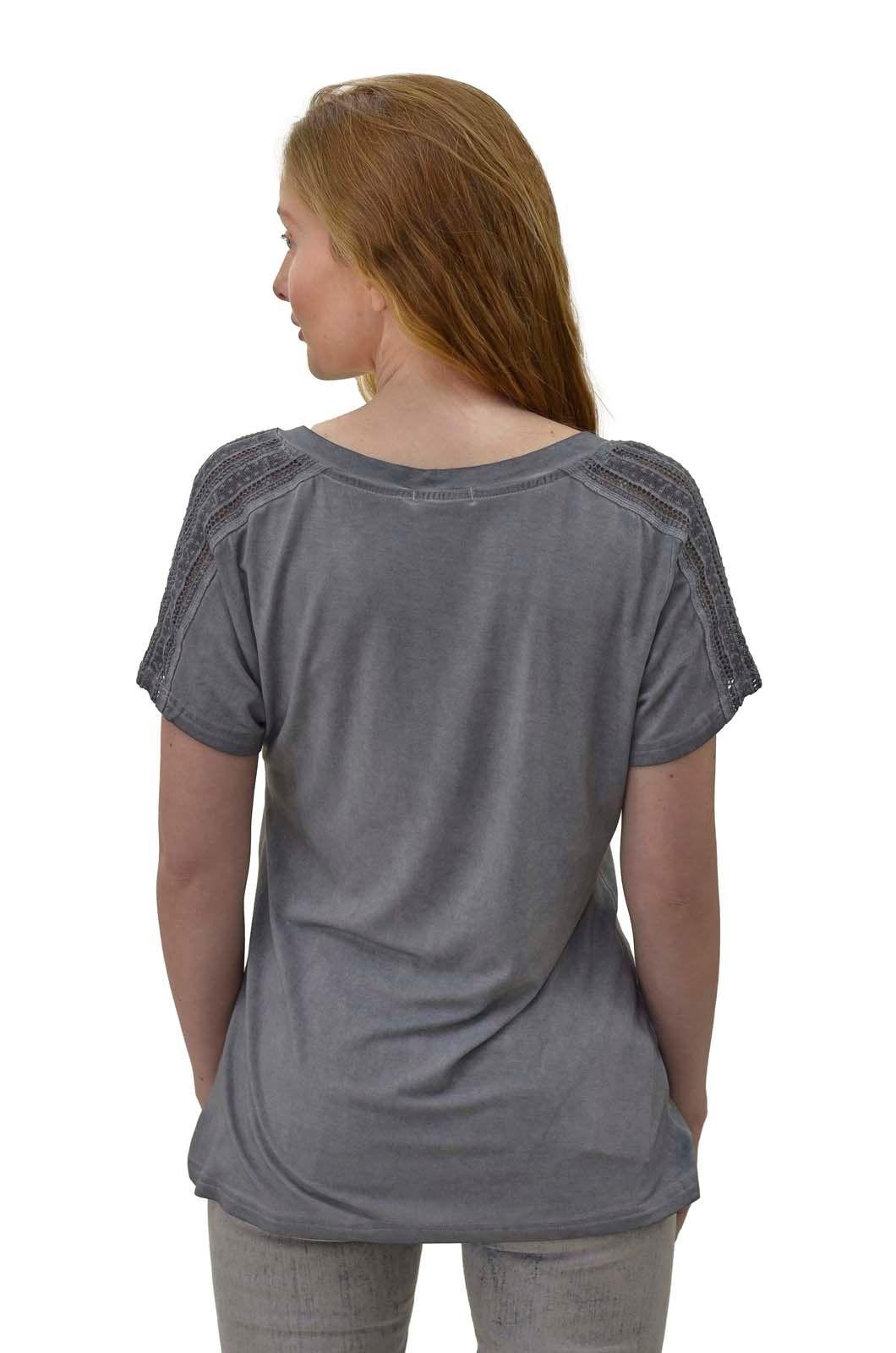 Polera manga macrame gris Alexandra Cid-2