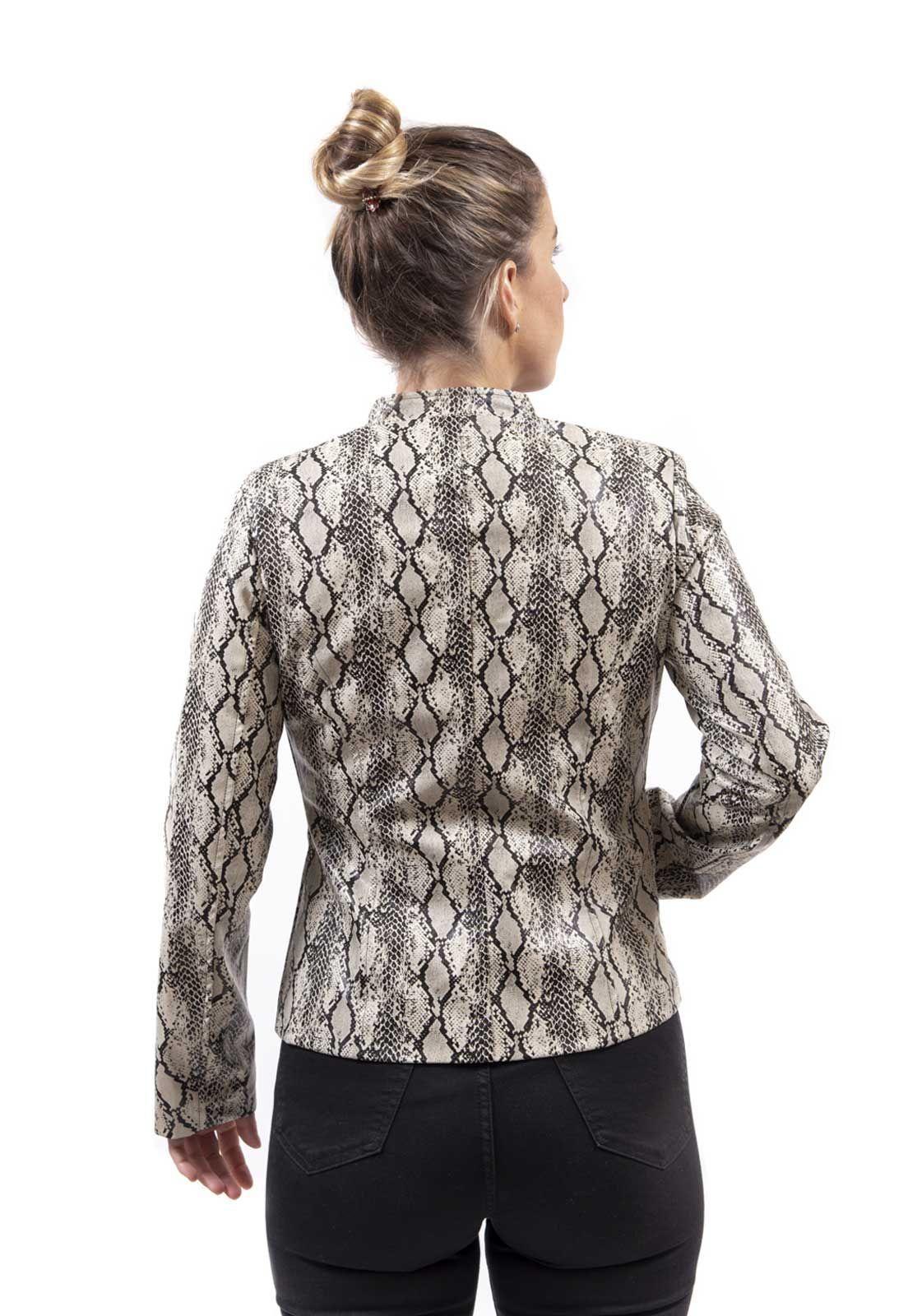 Chaqueta Eco-Piton Beige Alexandra Cid-2