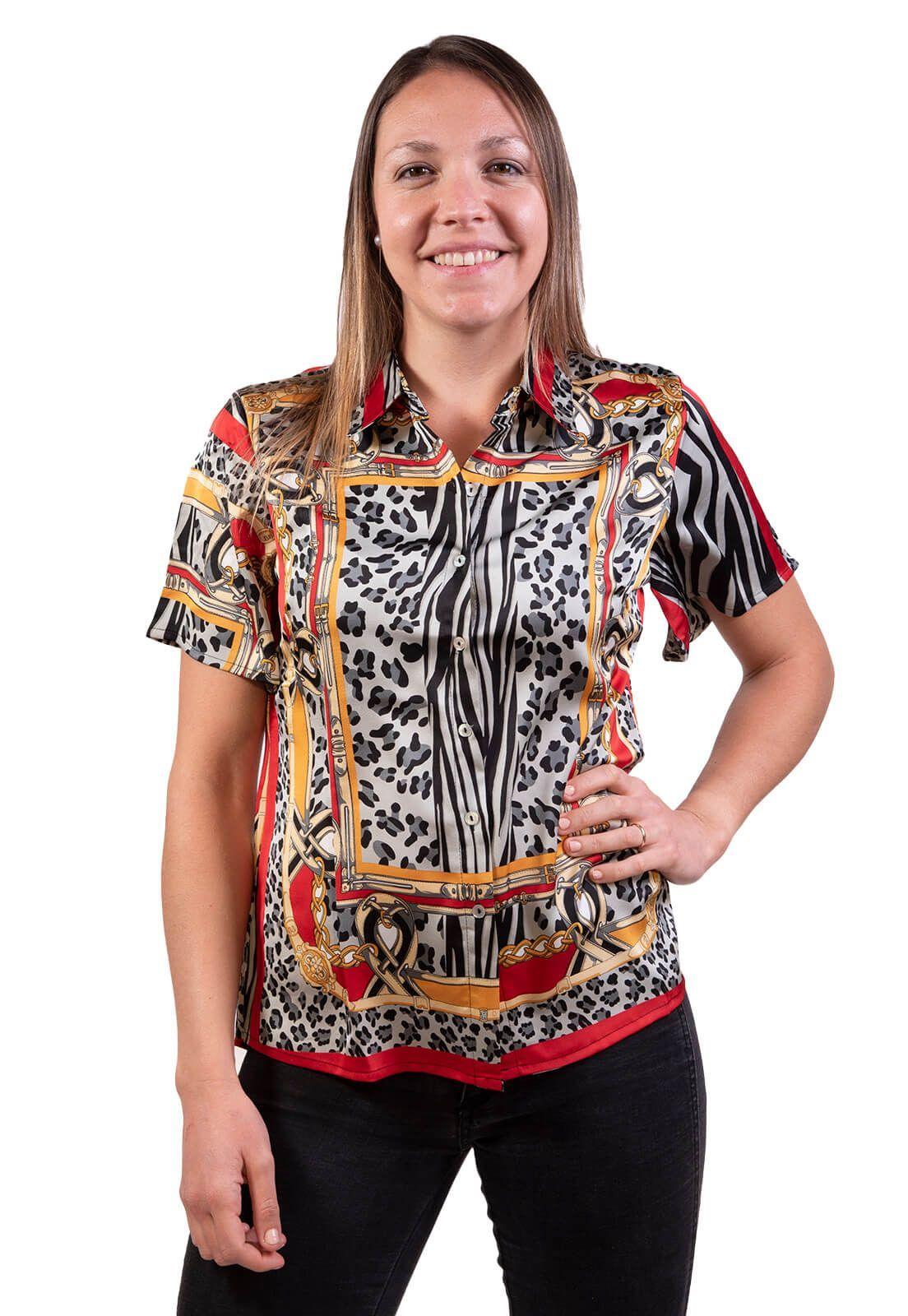 Blusa Animal Cadenas Roja Alexandra Cid-0