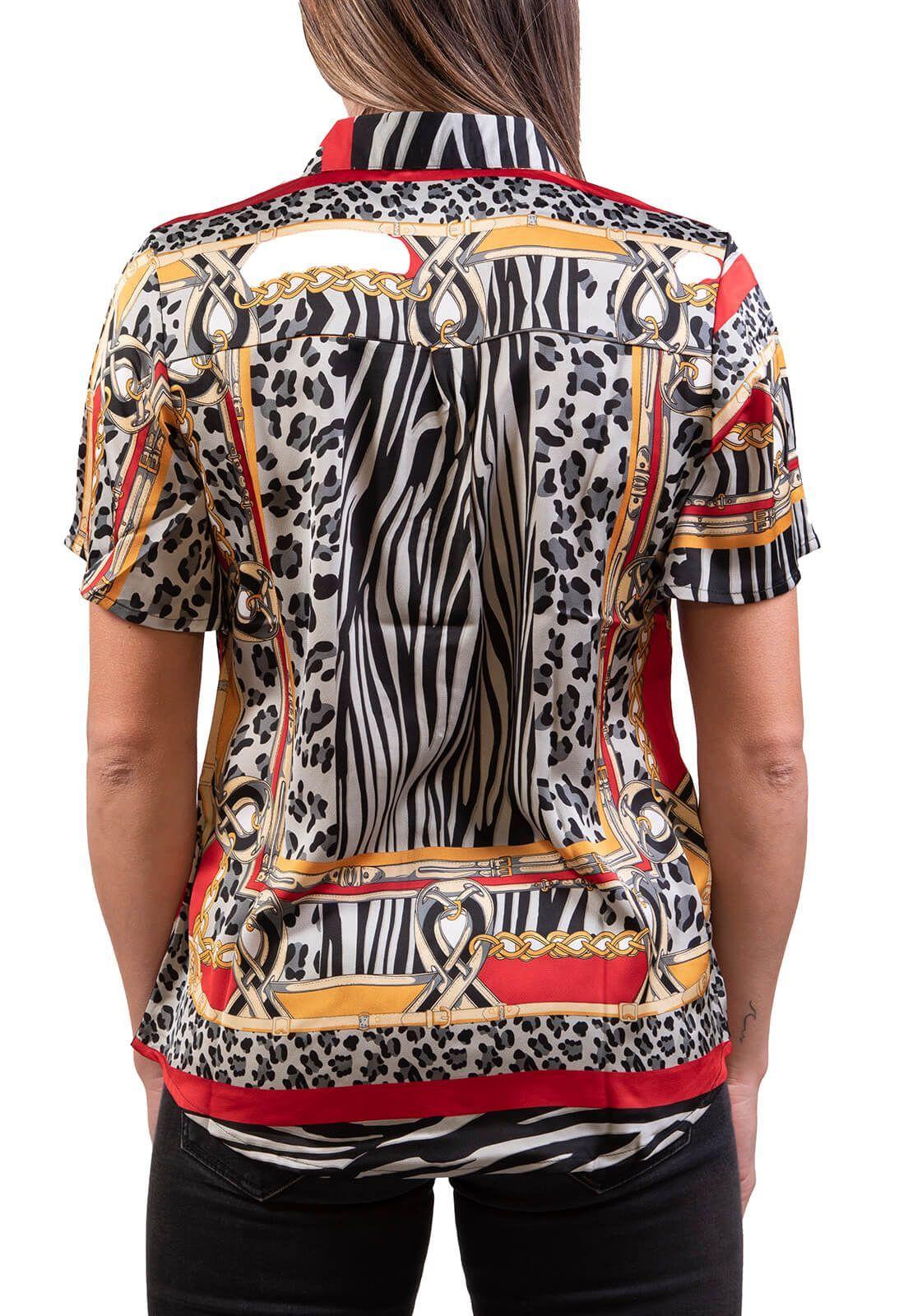 Blusa Animal Cadenas Roja Alexandra Cid-1