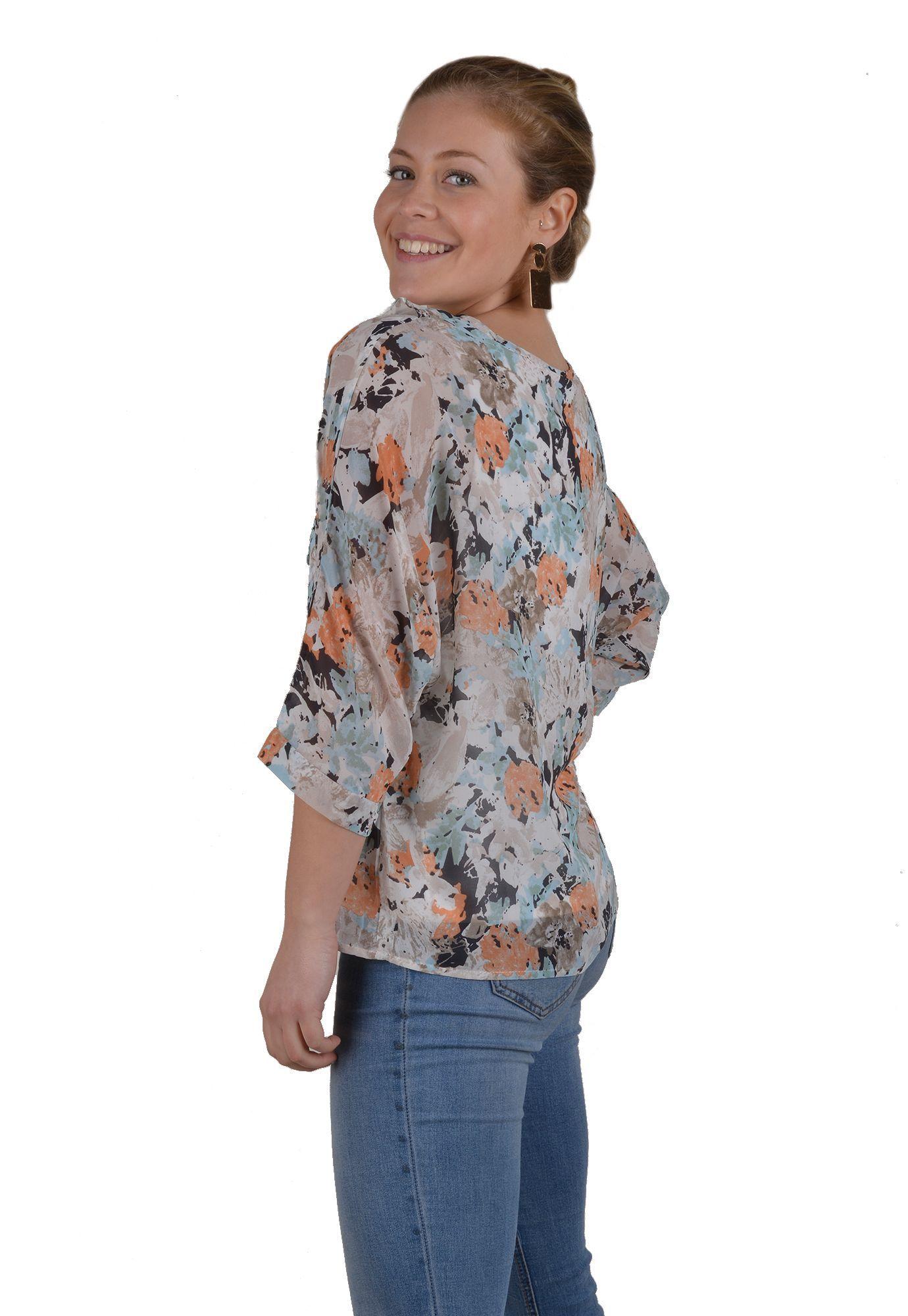 Blusa Flores Azul Alexandra Cid-1