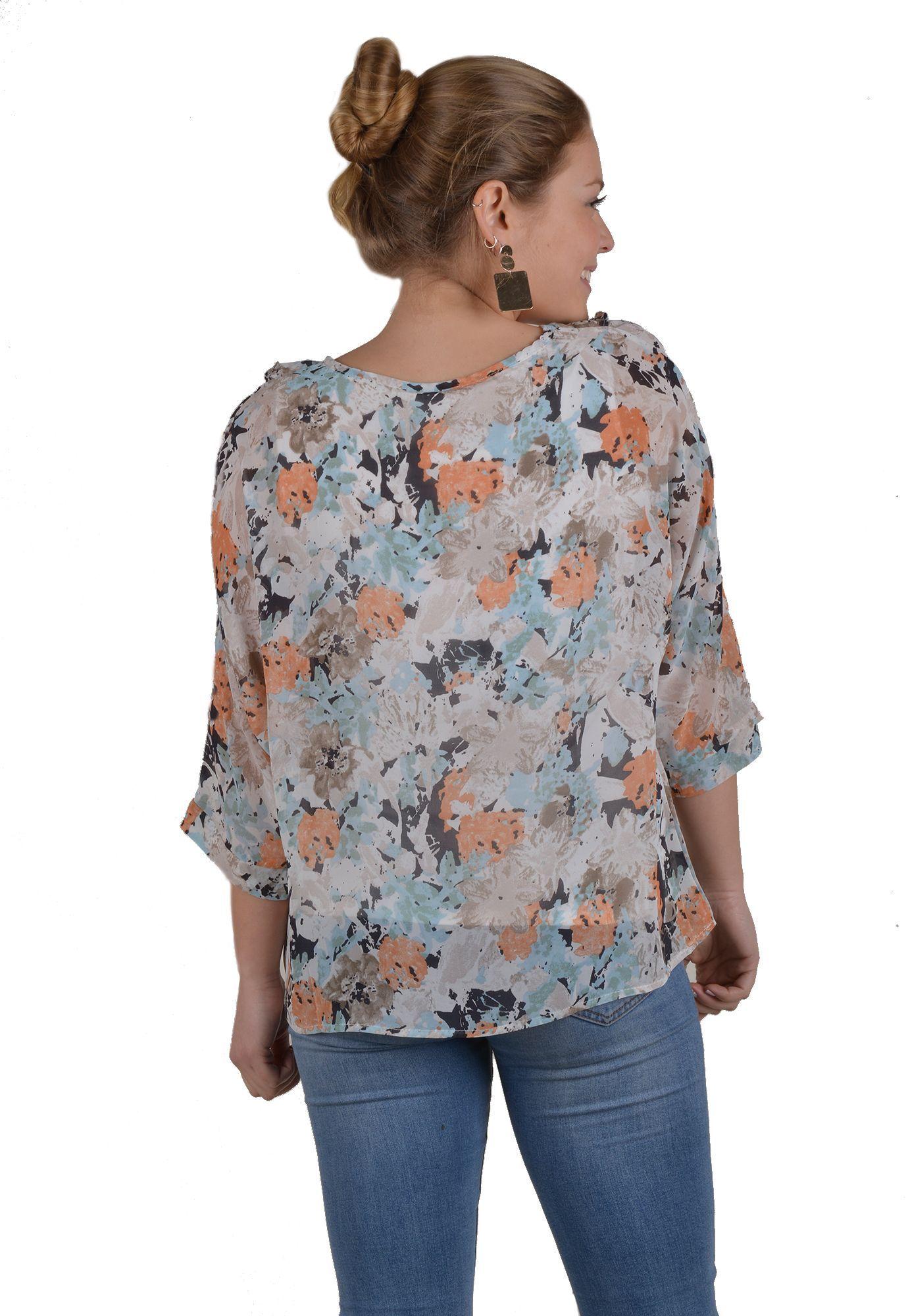 Blusa Flores Azul Alexandra Cid-2