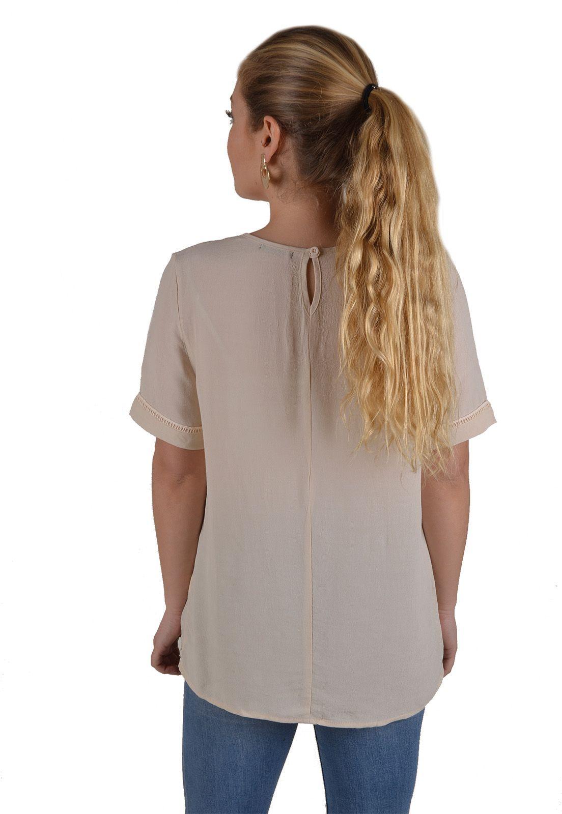 Blusa Bordada Beige Alexandra Cid-1