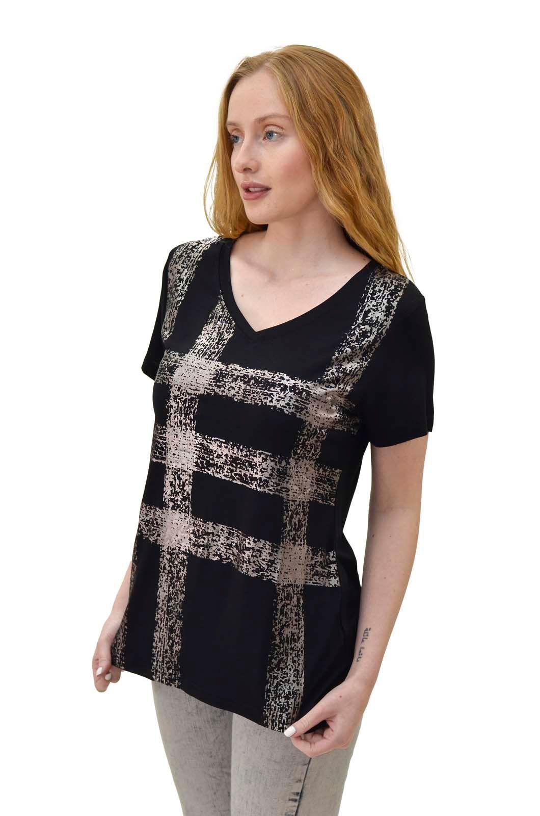 Polera cuadros negro Alexandra Cid-2