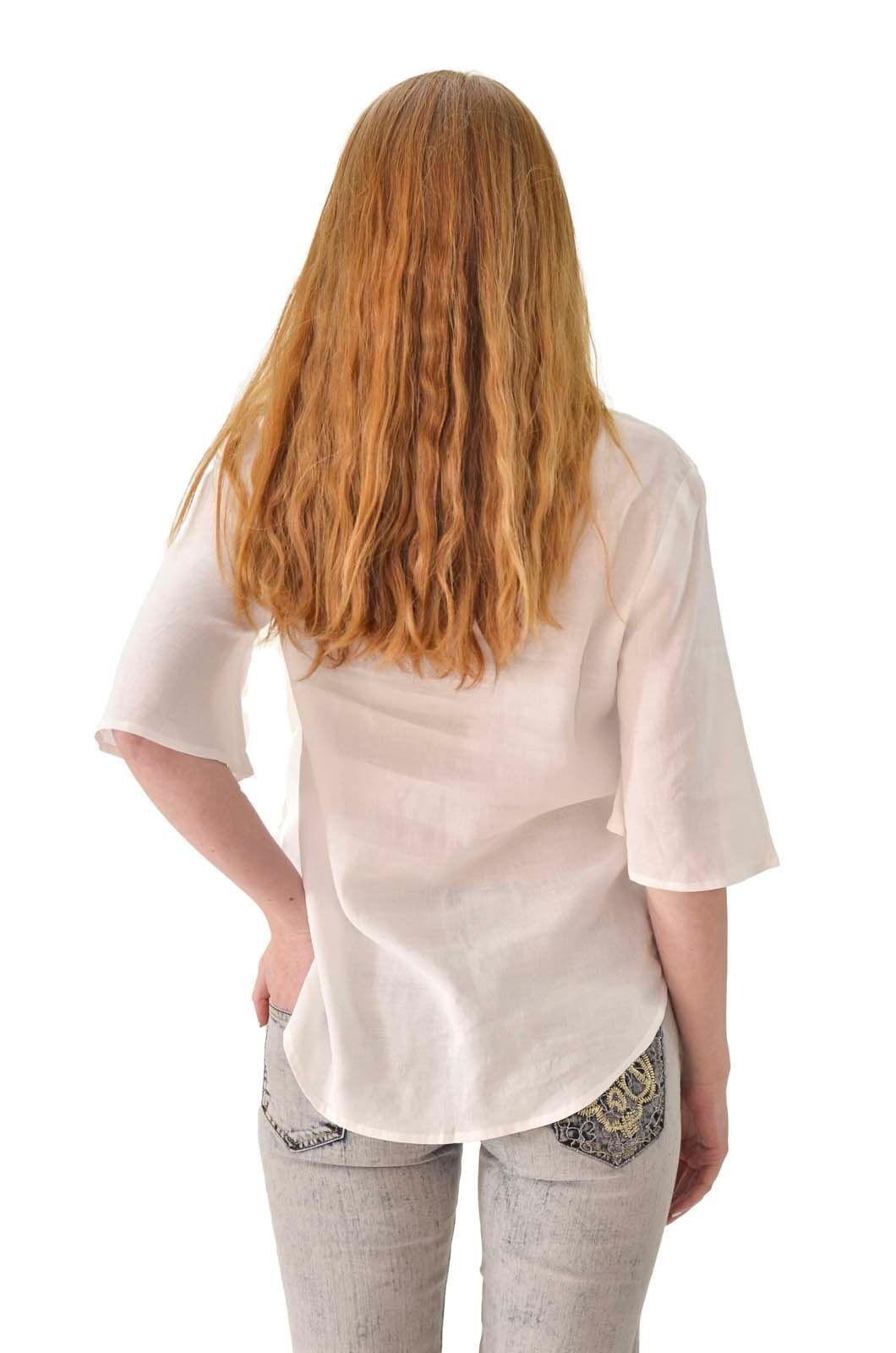 Blusa camisera manga corta crudo Alexandra Cid-2