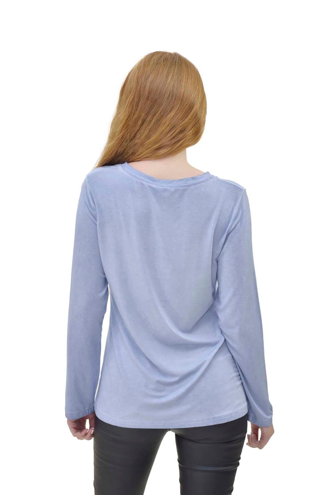 Polera Manga Larga azul Alexandra Cid-2