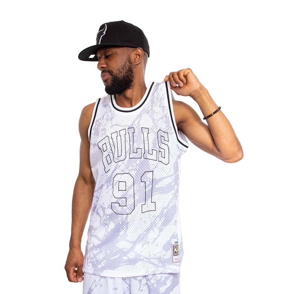 Polera Nba Marble 1997 Dennis Rodman Mitchell And Ness-3